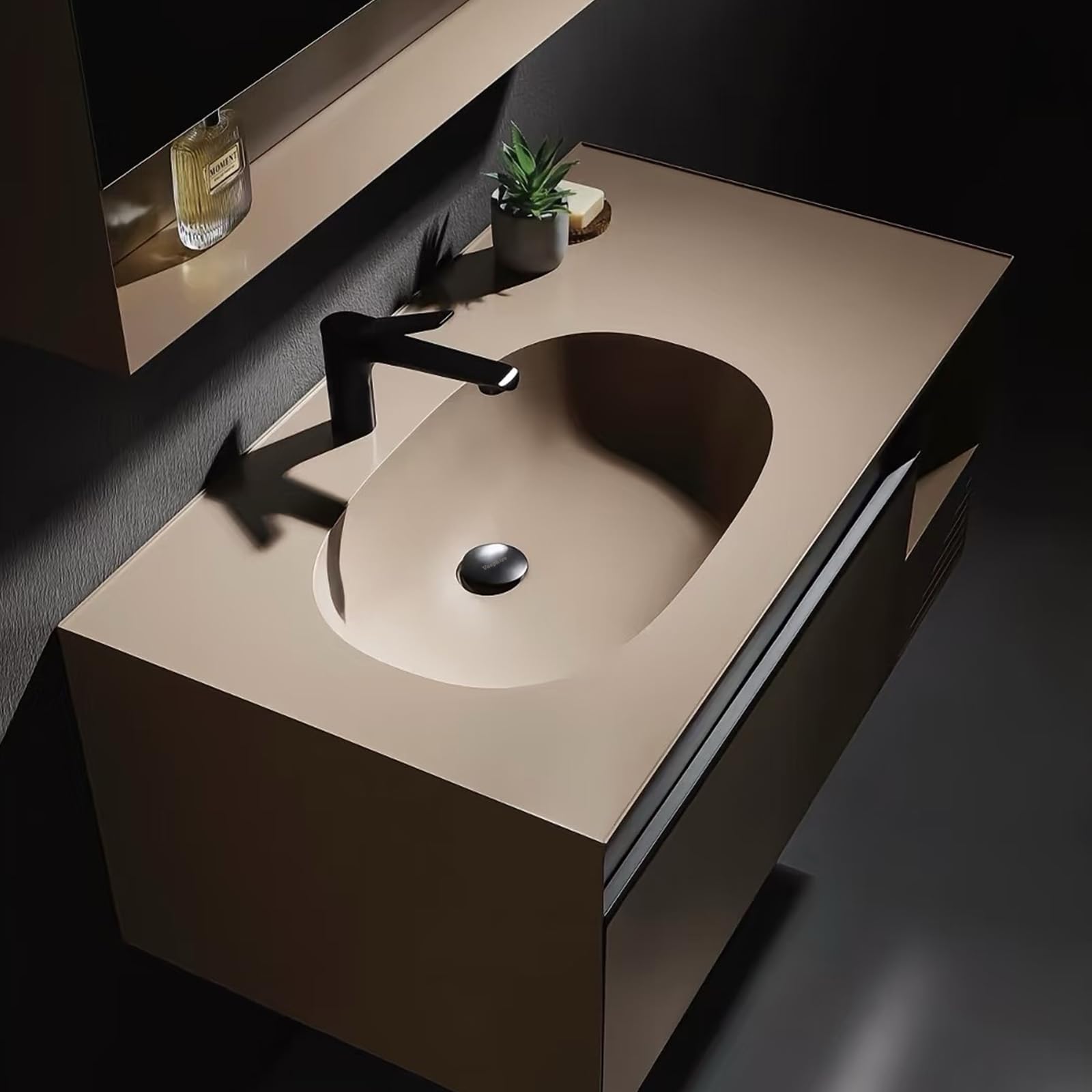 Sifón lavabo desagüe sin rebosadero – Acero inoxidable 304 Universal Sifón Lavabo Baño, Sifón Sifón Pop Up Desagüe, Sifón de Fregadero, Negro