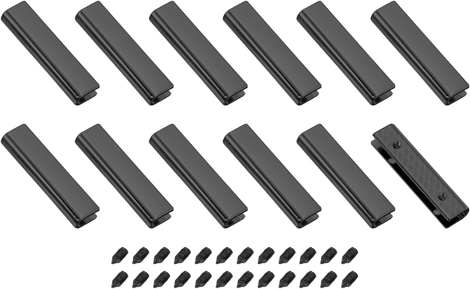 sourcing map Belt Buckle End Tips, Rectangle Webbing Zipper Tips Clip Buckles with Screws for DIY Sewing Crafts Purse Belt Repair