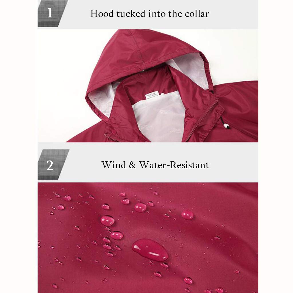 Impermeable Unisex Impermeable Ciclismo Impermeable Chaqueta de Ciclismo Chaquetas de protección Poncho de Lluvia Ultraligero Transpirable Reutilizable