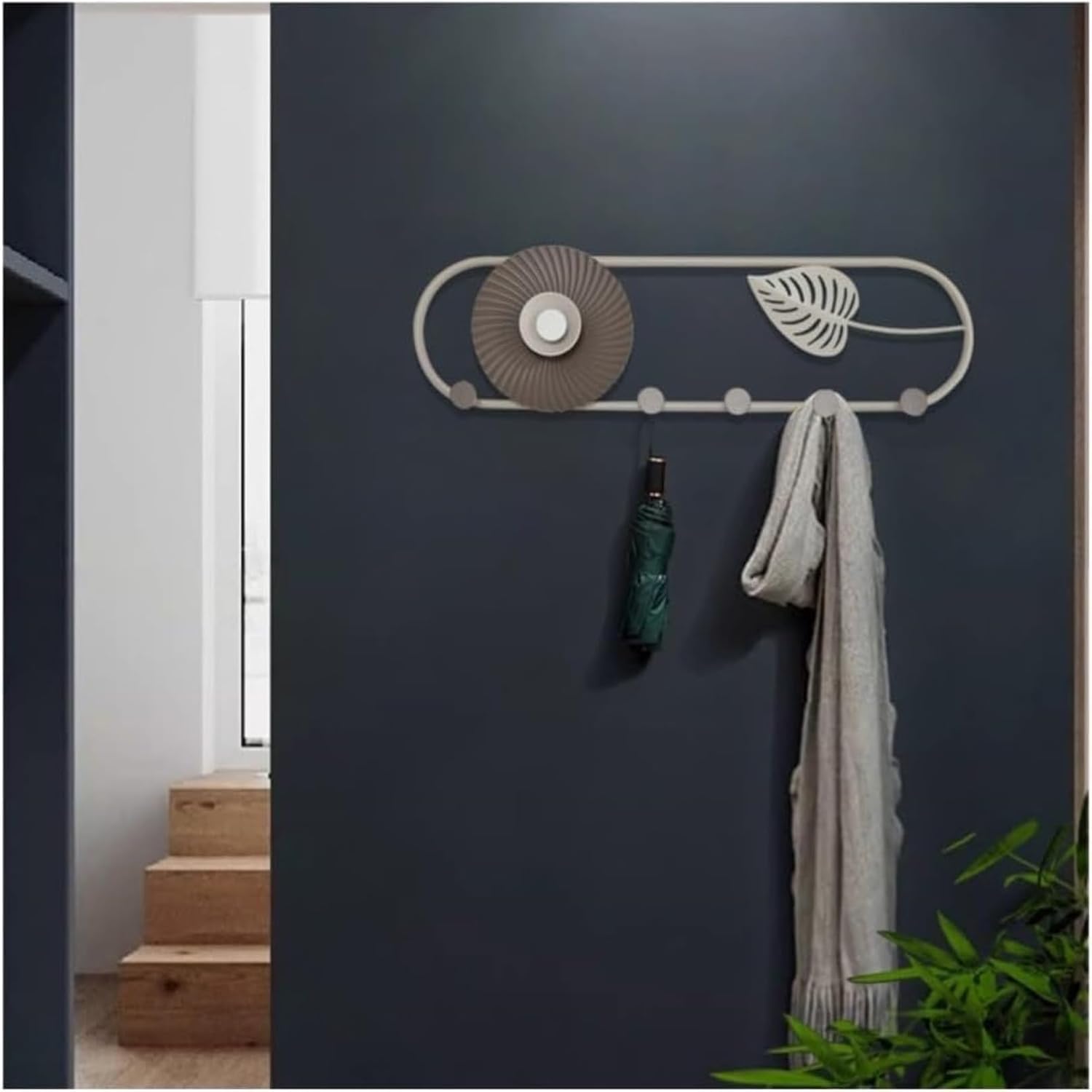 Coat Rack, Wall Mounted Entryway Hooks - Space Saving Clothes Hanging Rack for Door