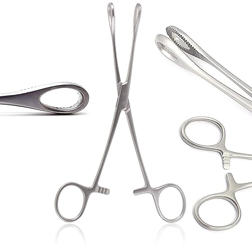 OdontoMed2011 6" Mini Sponge Body Piercing Forceps Foerster Sponge Forceps Locking Clamp Serrated Tips Straight Stainless Steel