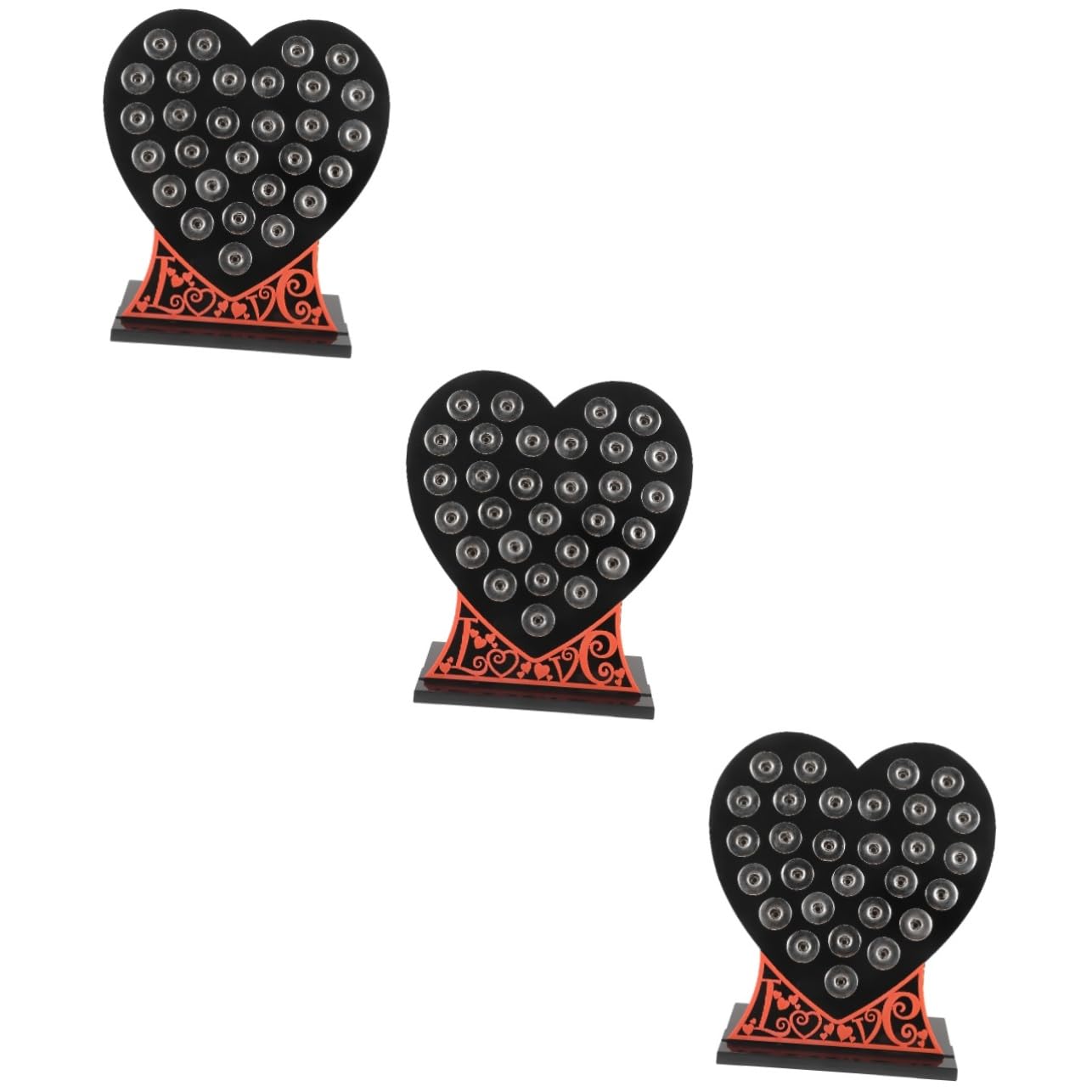 Présentoir à bijoux en métal noir de 3 pièces support organisateur de rangement