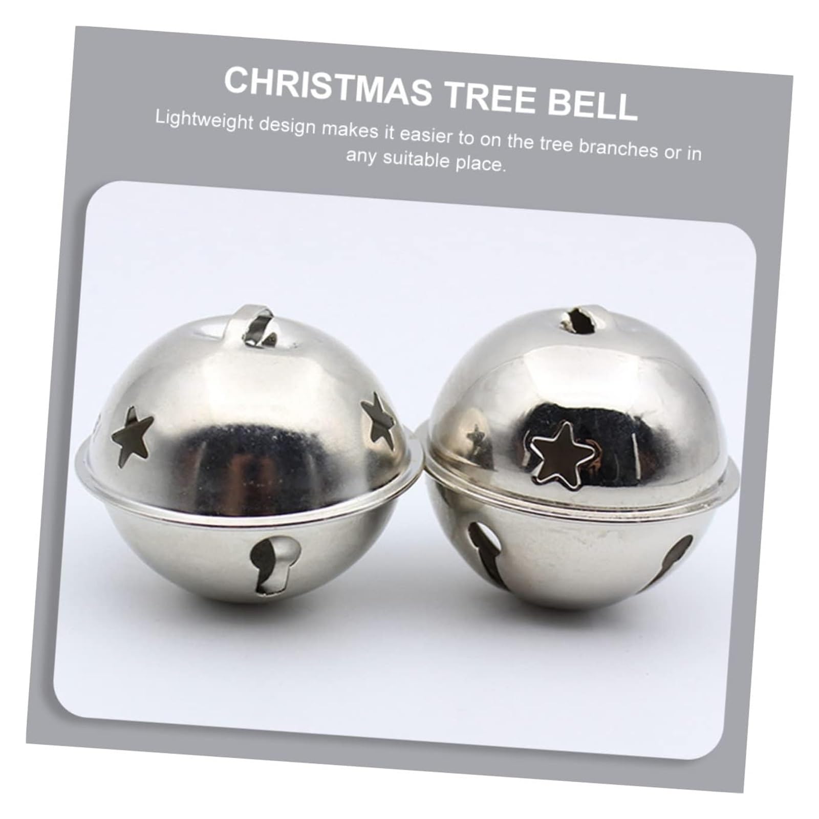 Campane artigianali, ornamenti for campane di Natale, campanelli artigianali, campana in lacca d'argento appesa campana ornamentale for campana di Natale(3cm*20pcs)