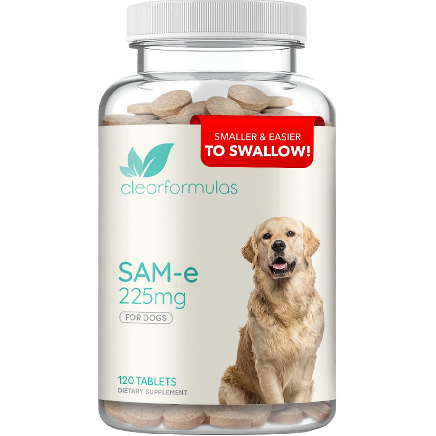 Liver Support for Dogs with SAM-e - Chewable SAM-e for Dogs Bone Mood Brain and Liver Support Supplement with Easy Absorption 225mg S-Adenosyl-L-Methionine - Made in a cGMP US Lab (Single)