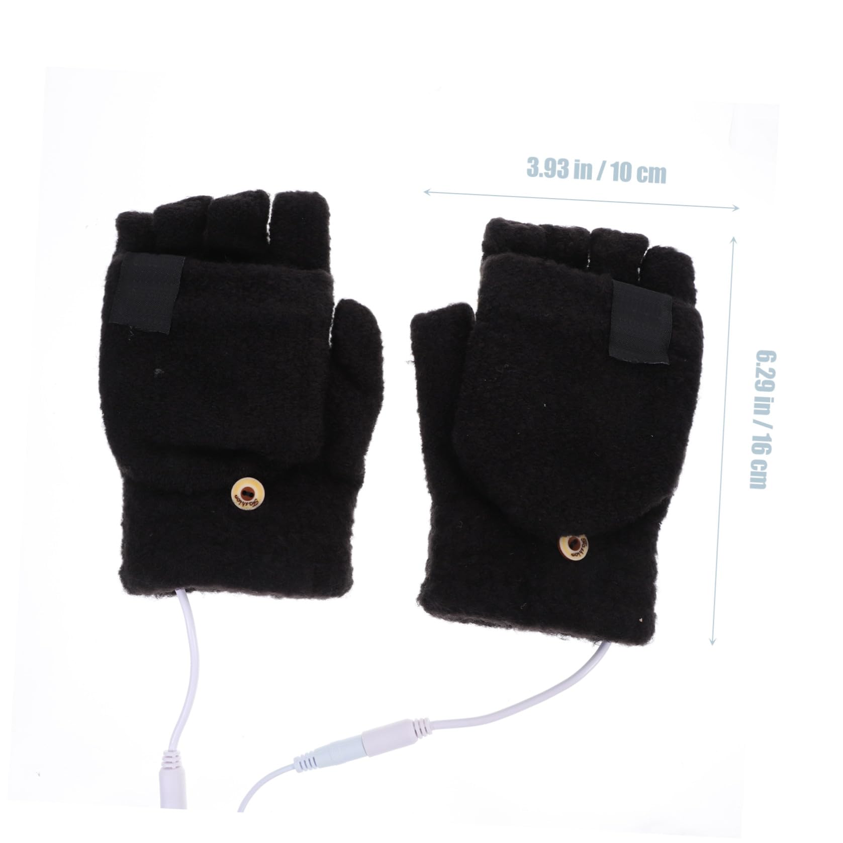 BESPORTBLE 3 Paia Guanti Riscaldati USB a Mezze Dita con Copertura, 5v Lana