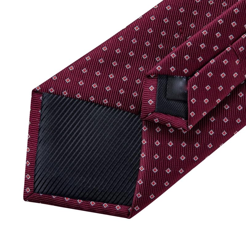 Corbata de seda con puntos para hombre 8 cm ancho miniatura 5