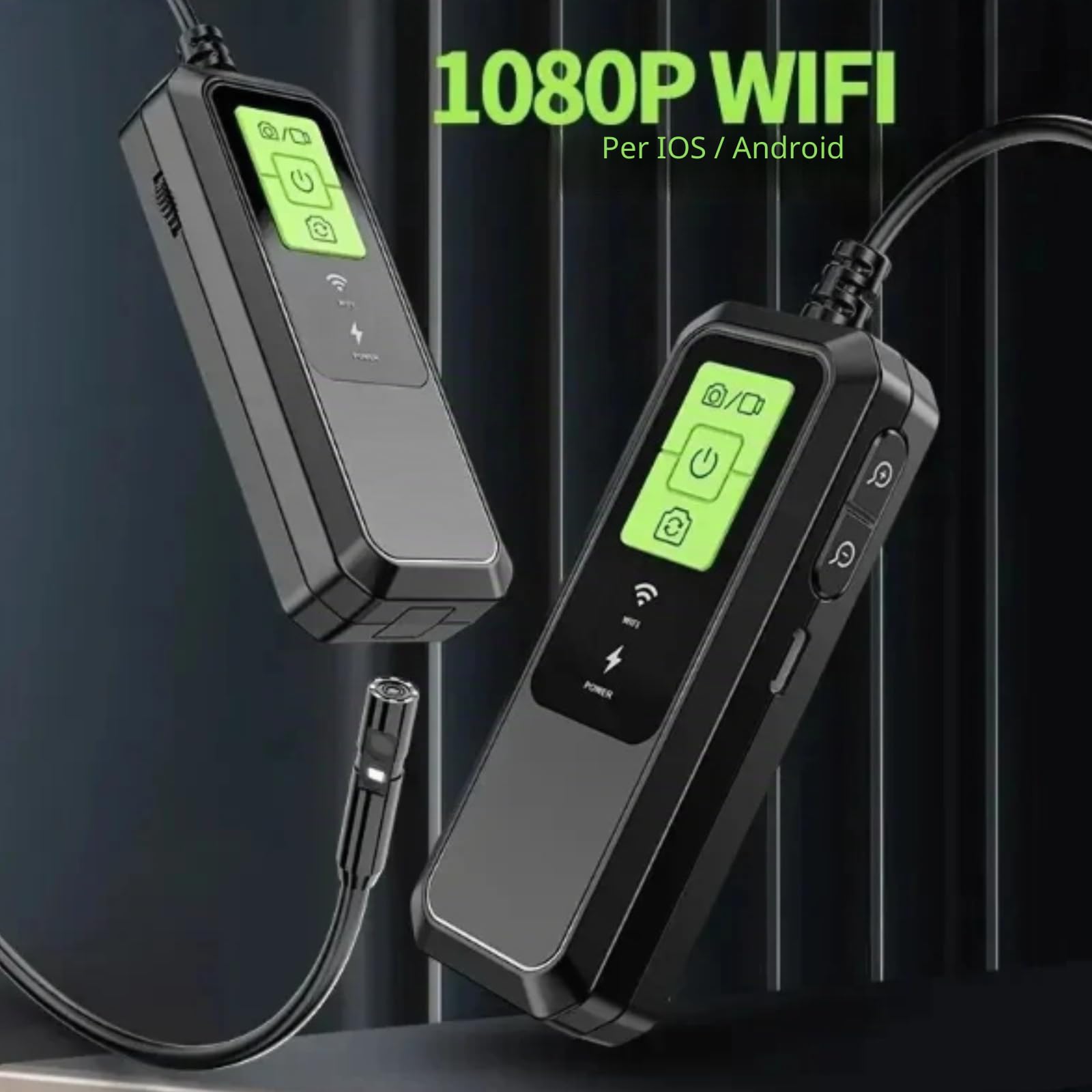 Endoscopio per Smartphone con Luce, wifi Telecamera Endoscopica IP67 Impermeabile Telecamera Ispezione tubi, Industriale Endoscopio Boroscopio Snake per And roid e i O S, 850mAh, 1M