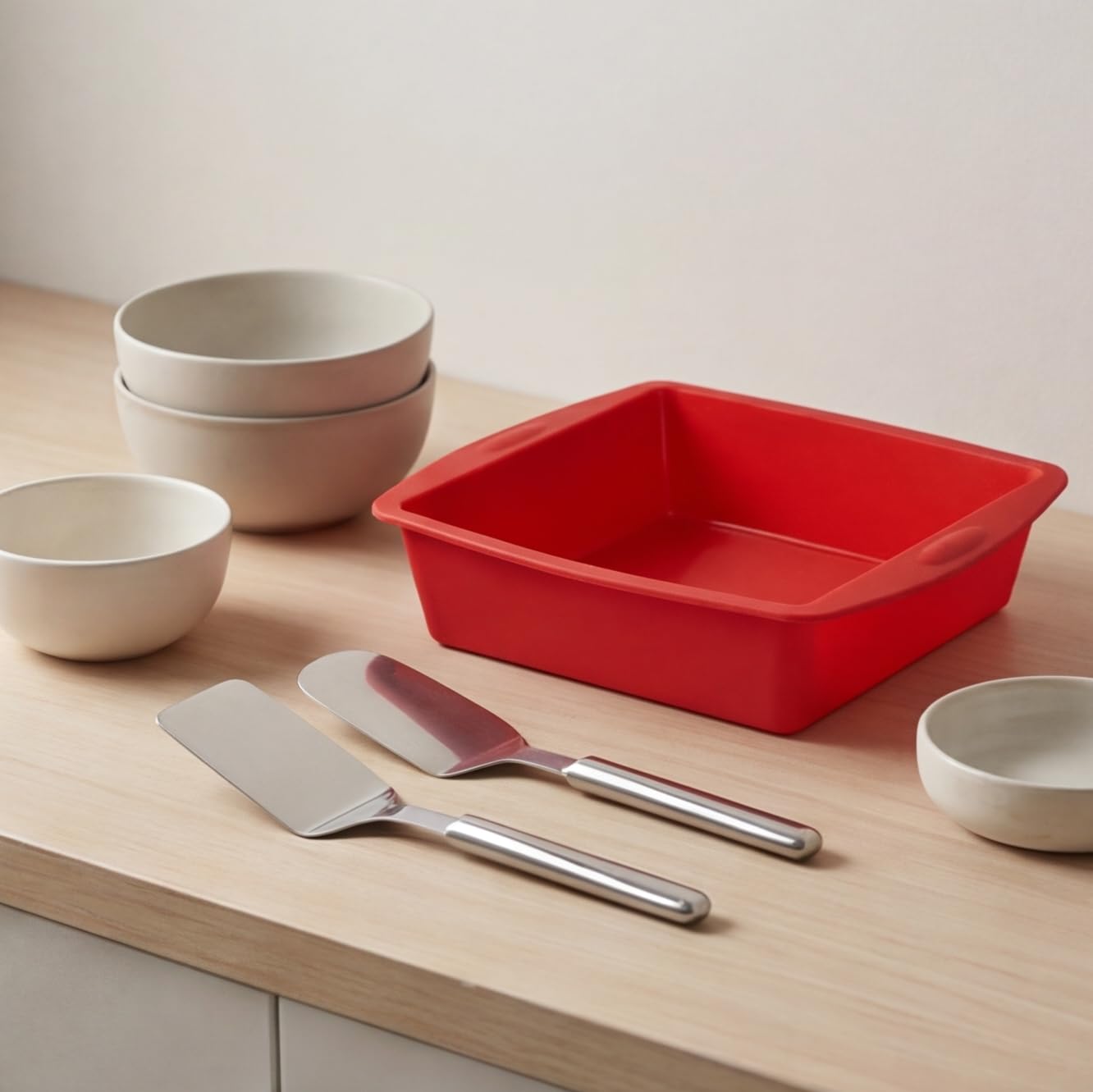 Wiederverwendbares Silikon-Backformen-Set, 3-teilig, antihaftbeschichtet, flexibel, formstabil, backformen für Zuhause, Bäcker, ofenfest, mikrowellengeeignet