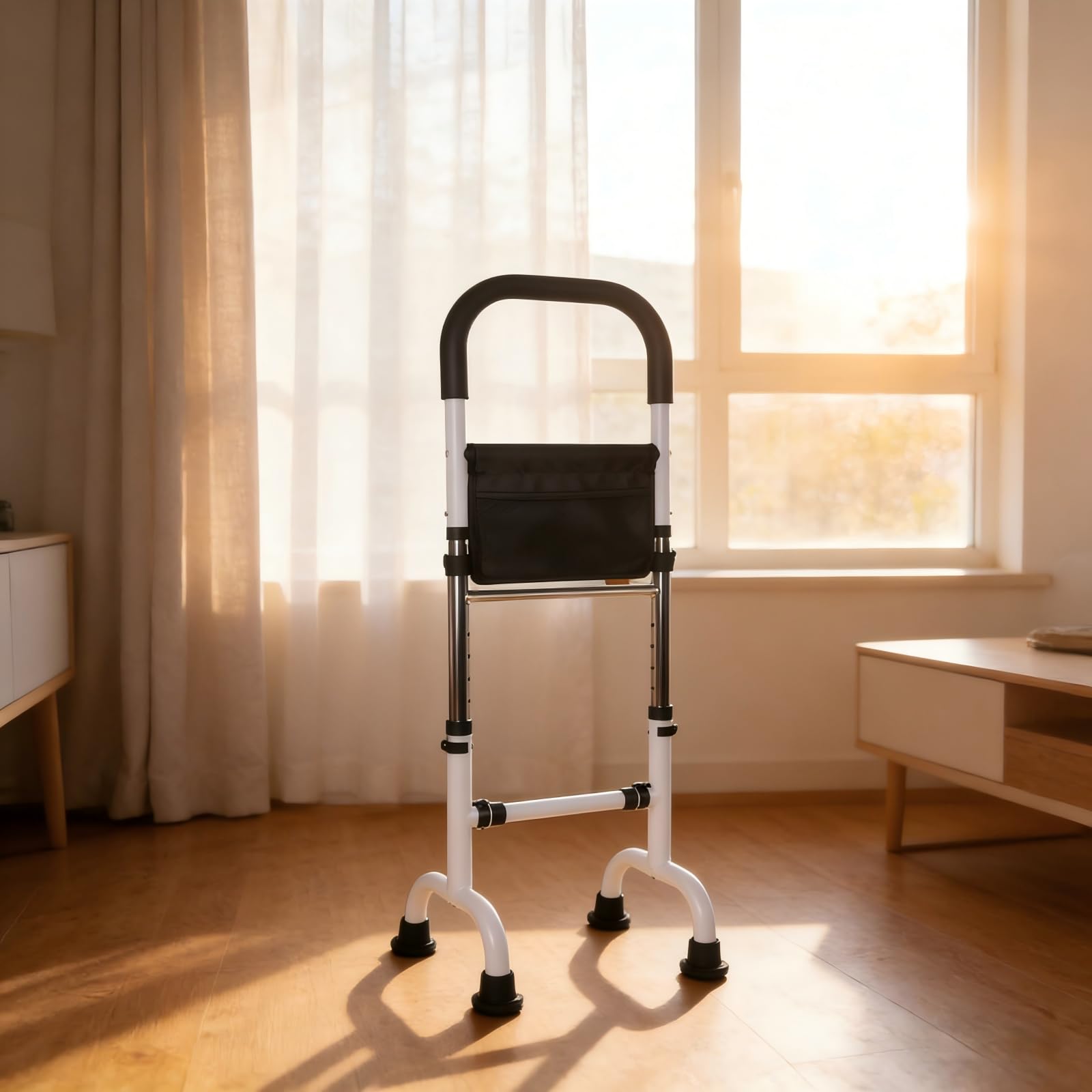 Barra de ayuda de movilidad para personas mayores, barra de seguridad ajustable para cama, sofá, silla, inodoro, base antideslizante, fácil de instalar, soporte de estabilidad para sentarse