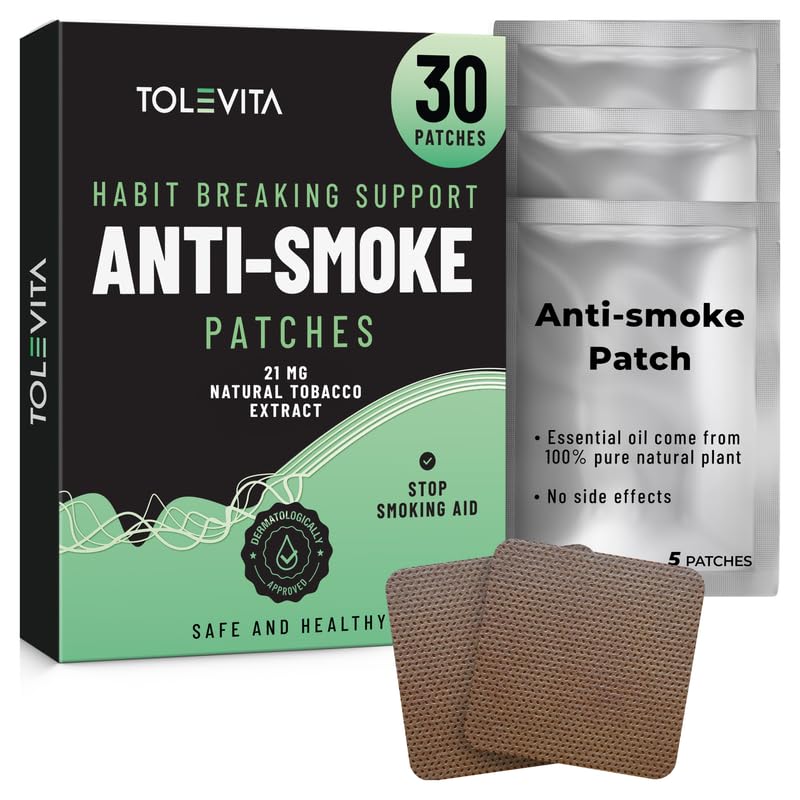 Anti-Smoke Herbal Patches 21 mg | Quit Smoking Patches to Help Reduce Cravings | Herbal Stop Smoking Aid for a Healthier Lifestyle - 30 Patches