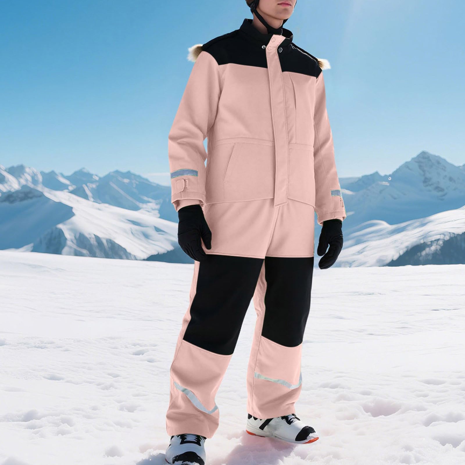 Tuta Snowboard Uomo Completo Termico Intera Tuta Taglie Forti Elegante Salopette da Sci Montagna Impermeabili Curvy da Neve Invernale Calda Da Pattinaggio Su Ghiaccio Cappotti Isolata Antivento Parka