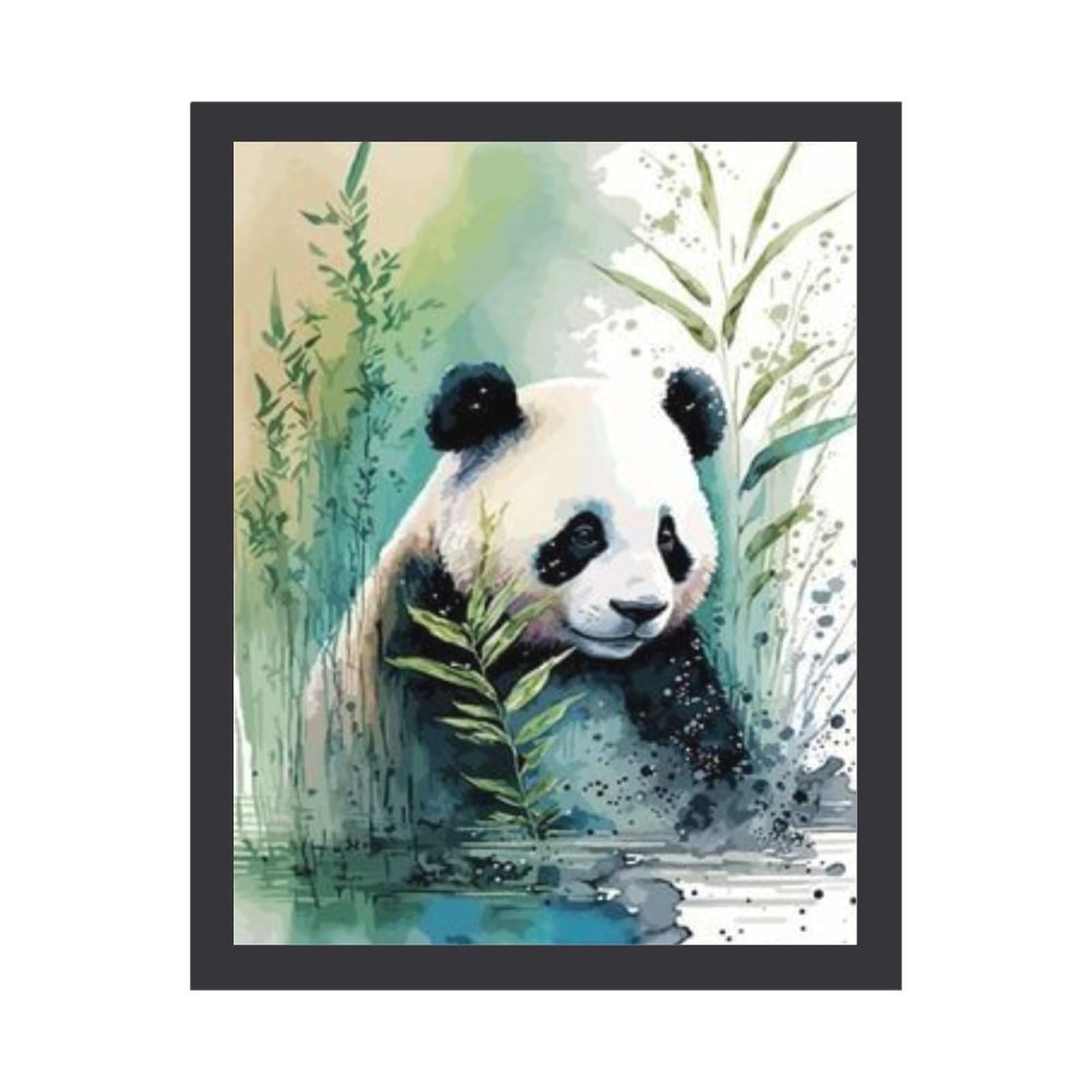 Amazon.co.jp: パンダと竹 絵画 絵 カラフルなイラスト ファンタジー