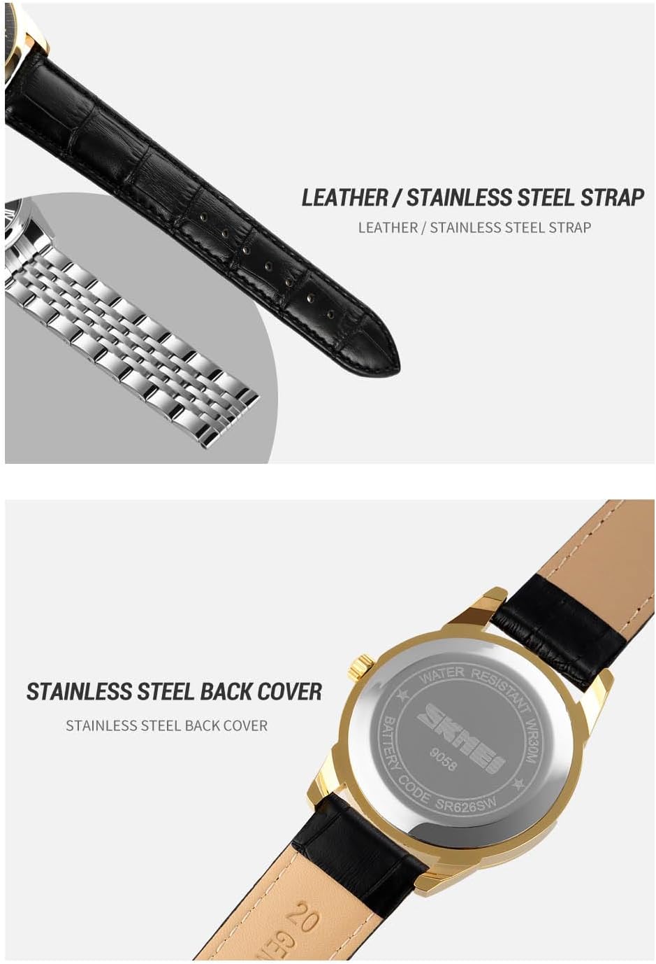 Mens Womens Quartz Watch Roman Numeral Business Casual Fashion Analog Wrist Watch Classic Calendar Date Window 30M Waterproof Comfortable Leather Watches - Image 7