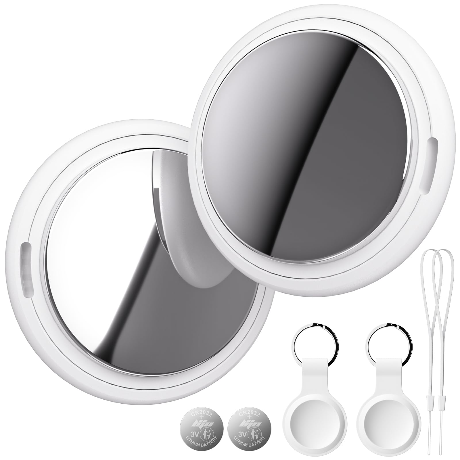 Bnlei Localizzatore Smart Air Tracker Tag Compatibile Apple Dov'è (solo iOS) Batteria di Ricambio Inclusam, Adatto per Chiavi, Portafoglio, Auto, Bici, Cane, Gatto (Bianco, Confezione da 2)