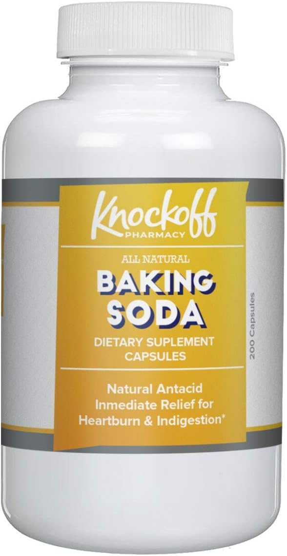 Baking Soda Antacids (200 Capsules, 1,500 mg/Serving) by