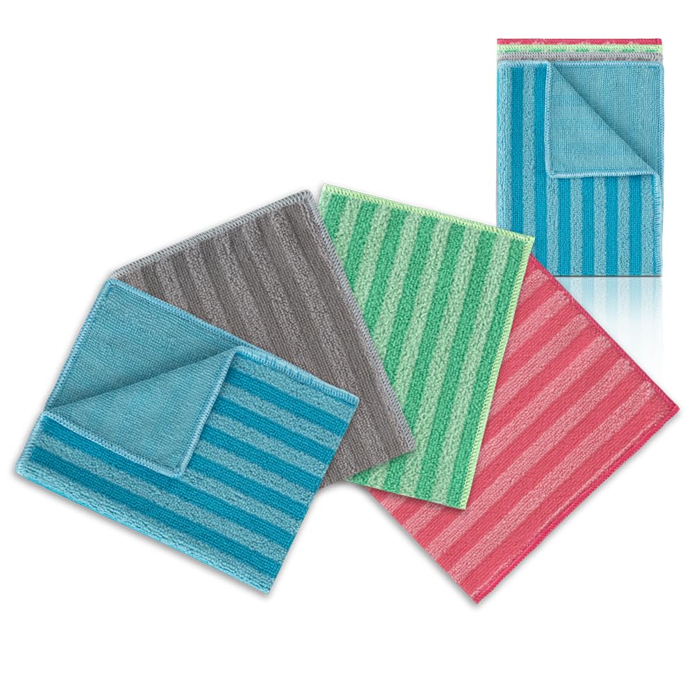Microfibre Premium Cleaning Cloth Set of 4 Kitchen & Bathroom Tough Dirt Cloth | Lint-Free, Scratch-Free Cloth | 16'' x 12'' |