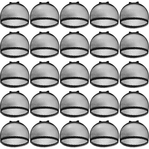 Chuangdi 50 Pcs Mesh Net Stocking Wig Cap Stretchy Nylon Liner Weaving Close End Fishnet Wig Cap for Women Men(Black)