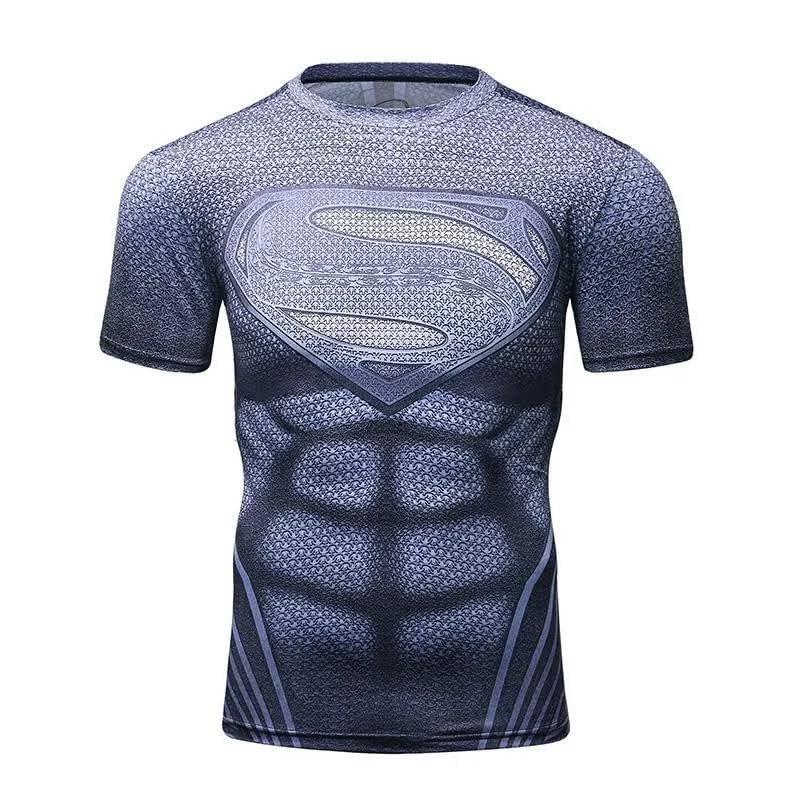 GenericCody Lundin® Men's Compression Z100 Superheroes Series Fashion Diverse Styles Bat Armor America Hero Logo Fitness Running Sports Short sleeve T-Shirt