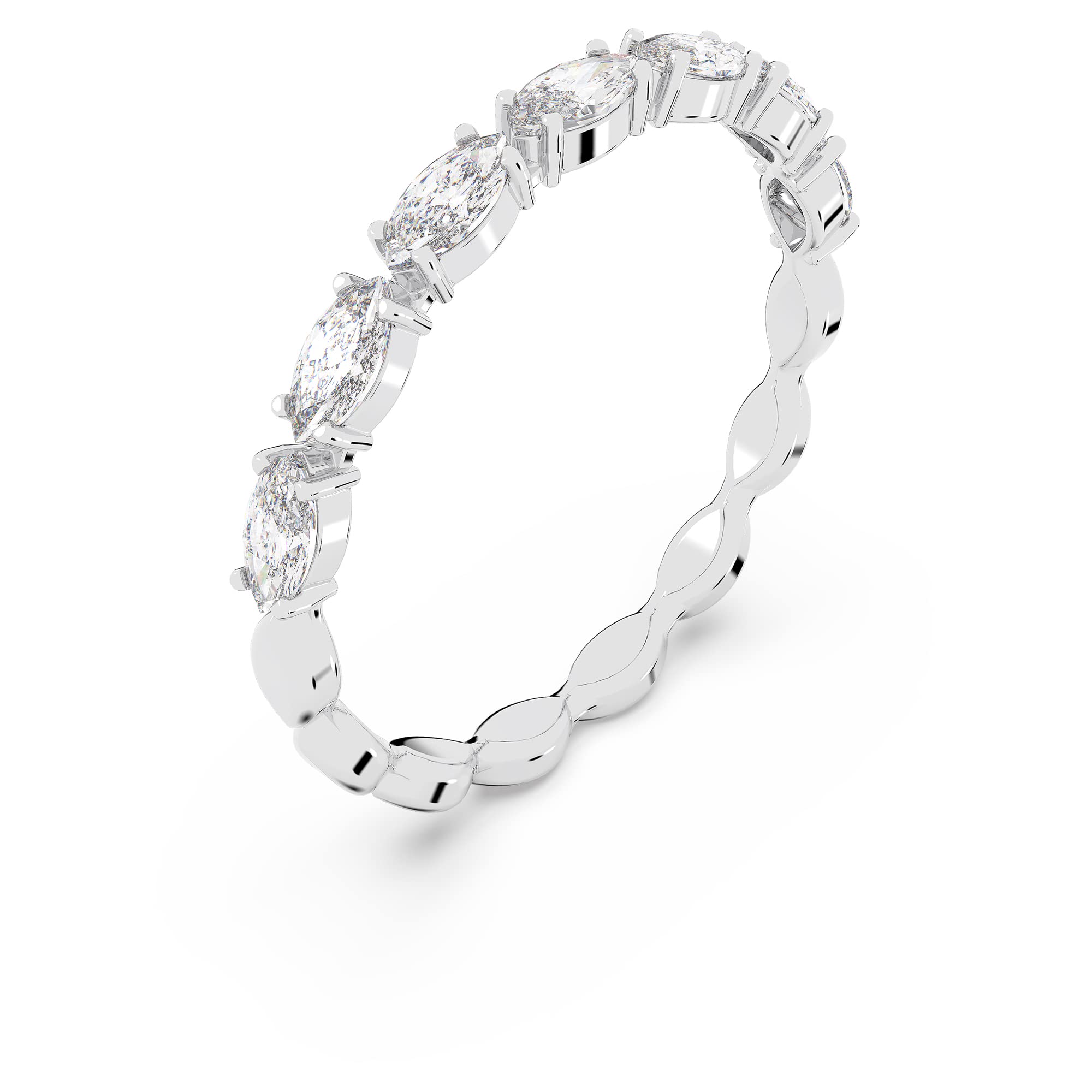 Swarovski Matrix Vittore pierścionek, szlif markiza, biały, pokryty rodem