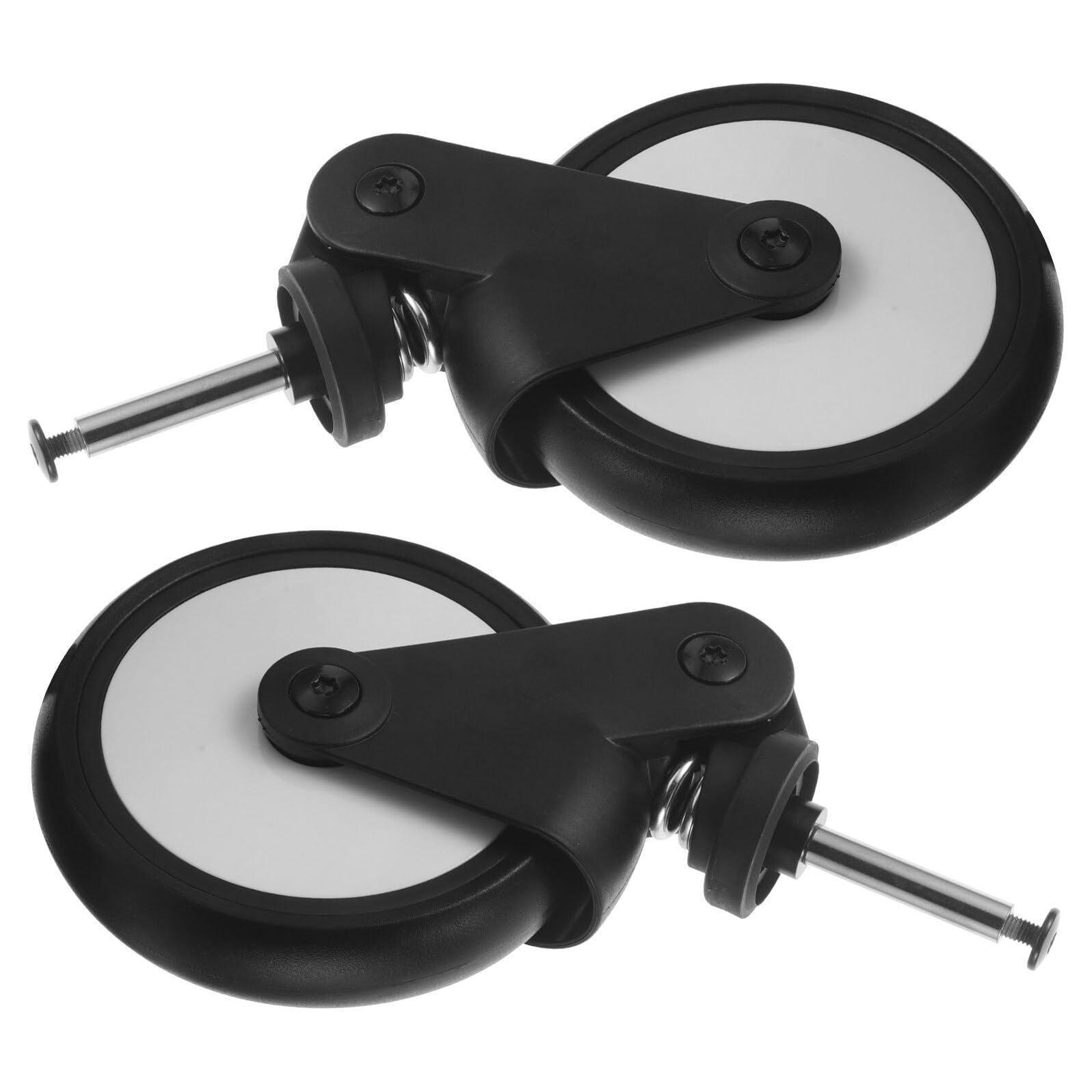 SOIMISS Roues Avant de Poussette pour Bébé Paire de 2 Roues en Caoutchouc Solide, Diamètre Standard, Remplacement Compatible Trotteur, Accessoires de Rechange pour Poussettes Polyvalentes