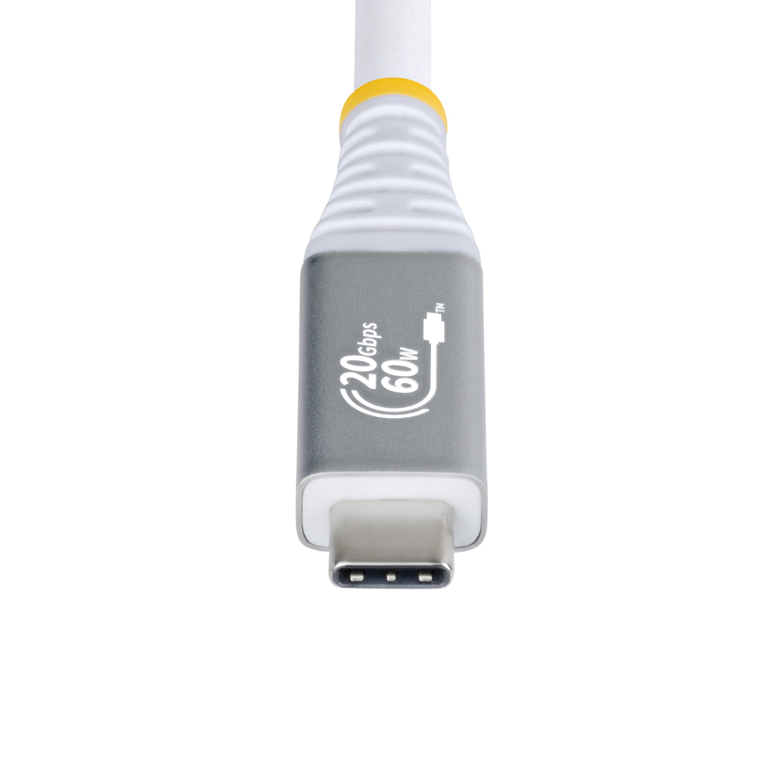 StarTech 3m USB4 Kabel, 20Gbps, 60W, 4K 120Hz DP2.1, Weiß (CC3M20GUSB4CXW) | USB-IF-zertifiziert, USB-C, Monitorkabel, TPE-Mantel, E-Marker, Dockingstation