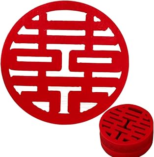 HannaFires 30PCS Traditional Round Mini Double Happiness Wedding Decorations - Chinese Style Room Decor, Great Gift Tradit...