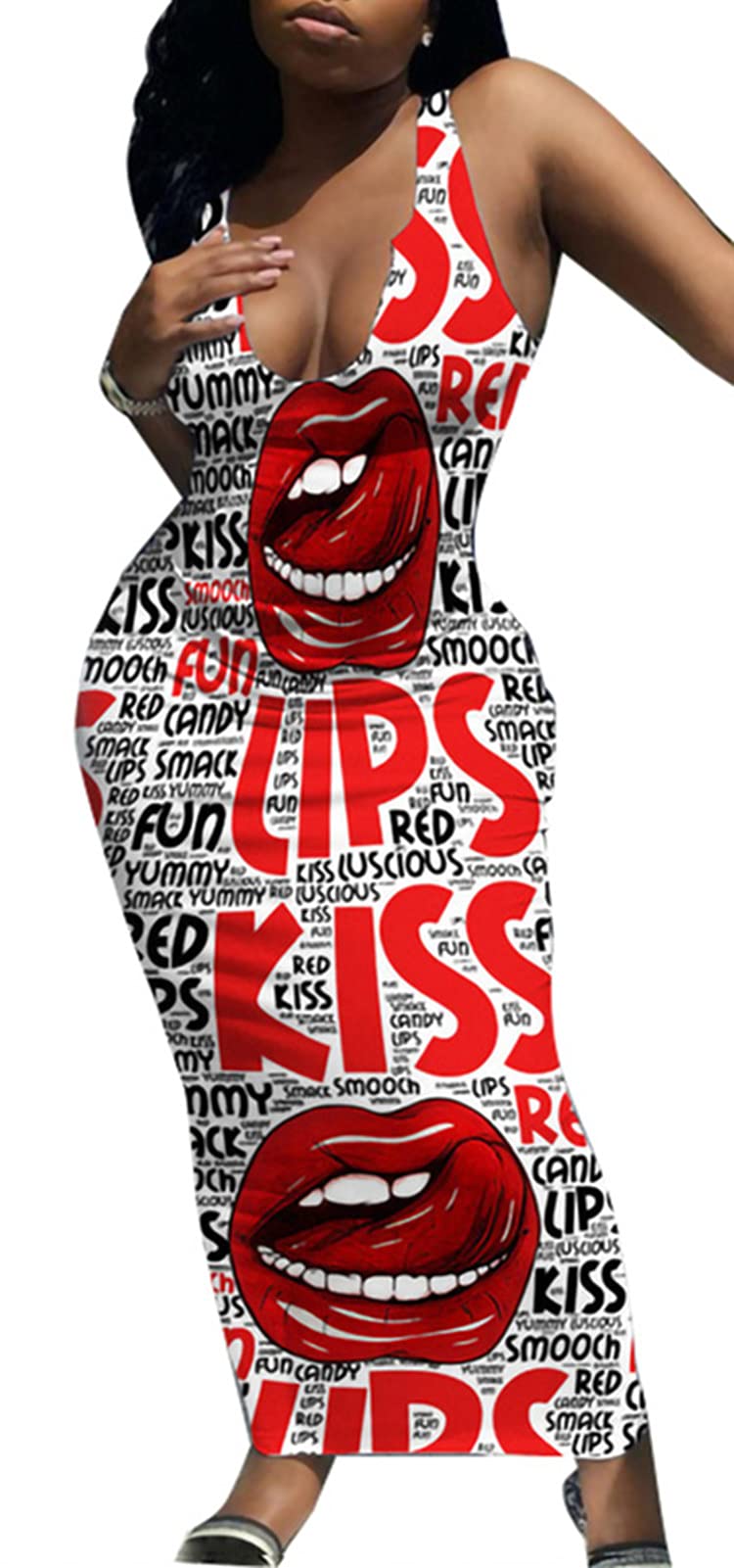 Women Tank Bodycon Maxi Dresses Sleeveless Floral Ethnic African Print Summer Casual Sundress