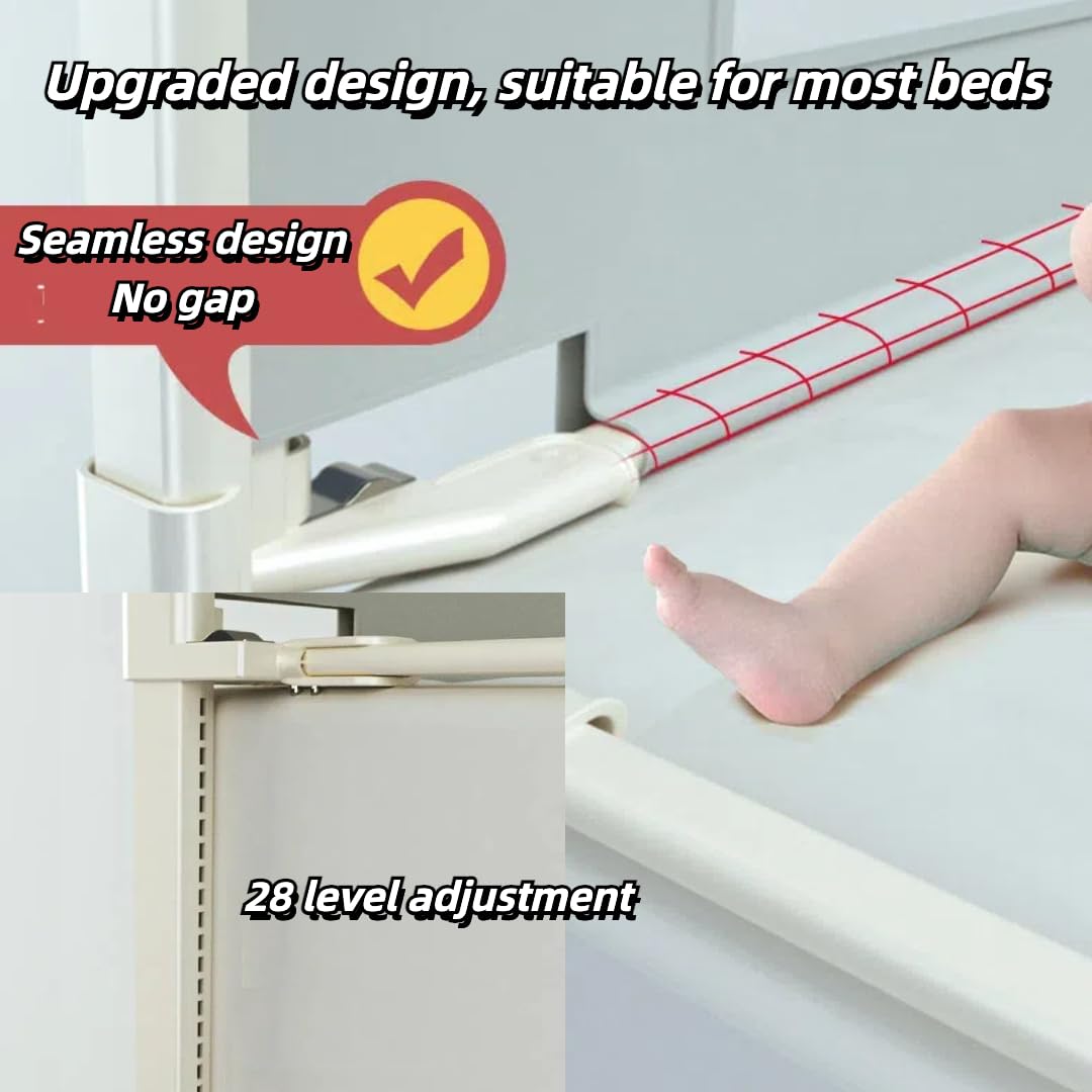 Barandilla de cama para niños pequeños, extra larga, plegable, de seguridad, con patrón querido, barandilla para niños, para cama individual, doble, matrimonial, Queen King (1 lado, 150 cm L)
