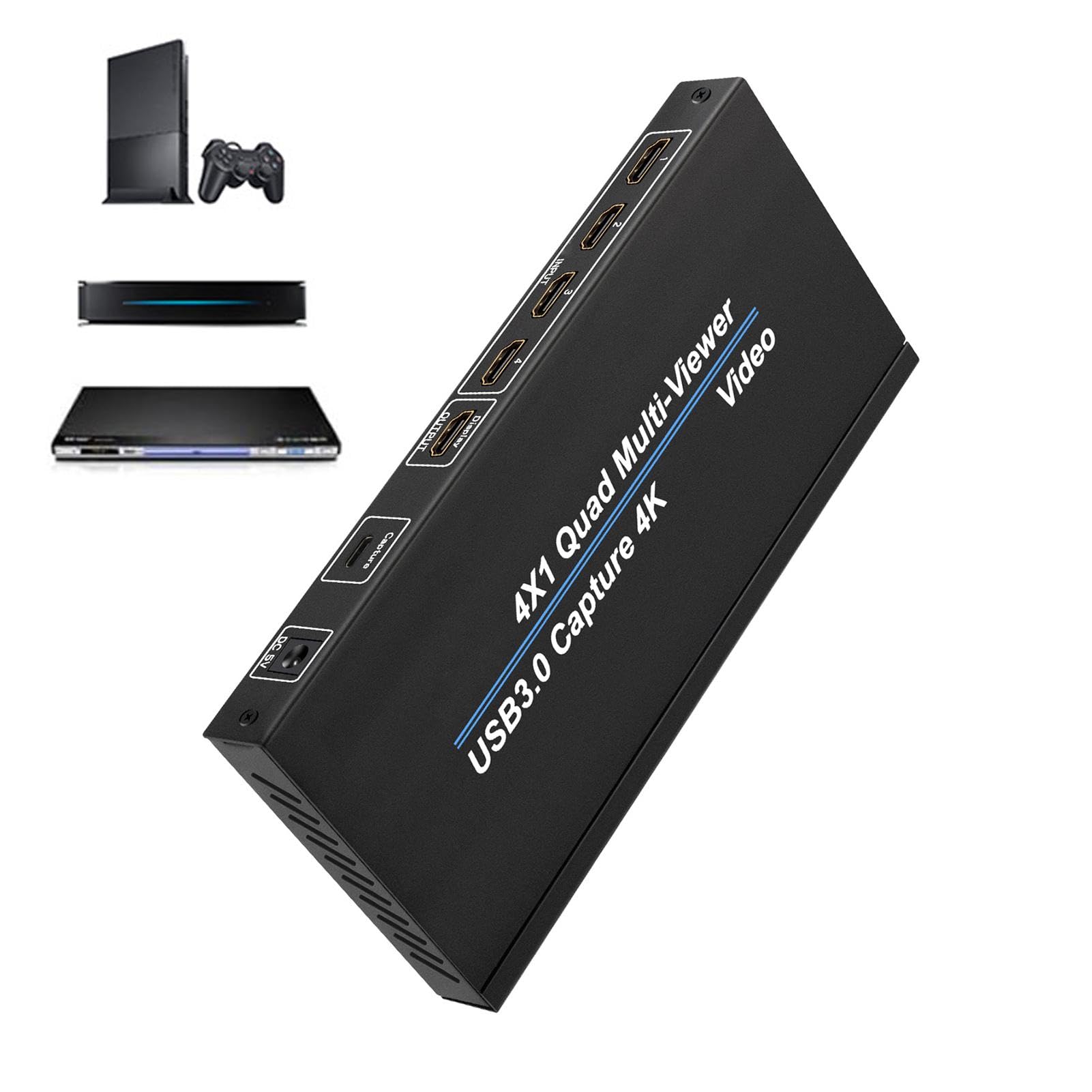 Tarjeta de Captura de Video USB, Tarjeta de Captura de Juegos 4K | Tarjeta de Captura de cámara versátil, Dispositivo de Captura de Video Externo, Accesorios de transmisión