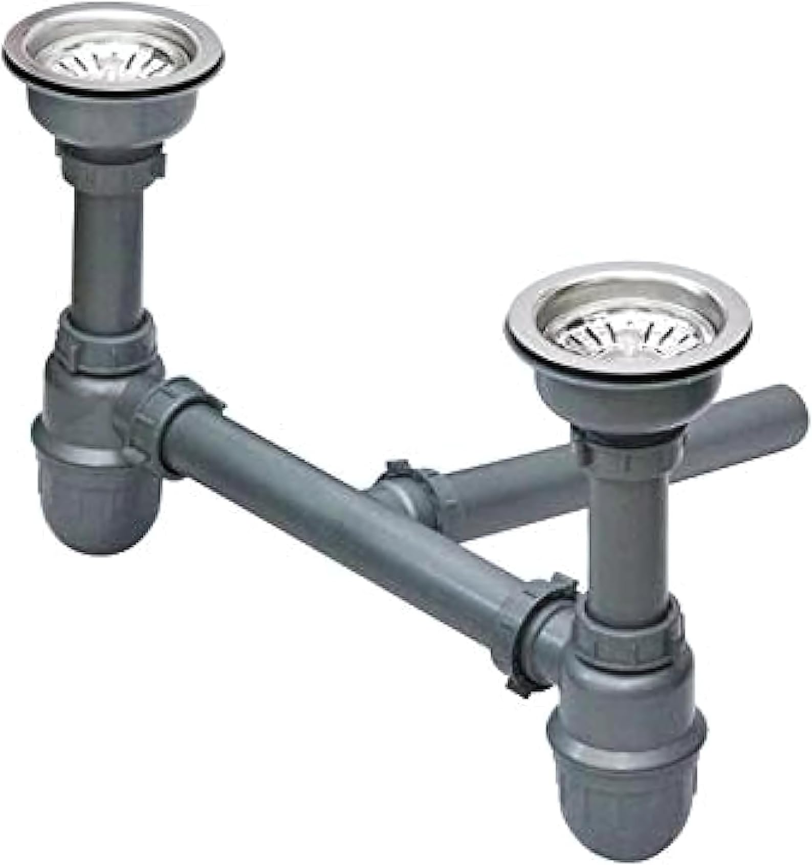 NEW WARE PVC 2 Way Bottle Trap Set with Sink Coupling for Bathroom and Kitchen Sink Drain