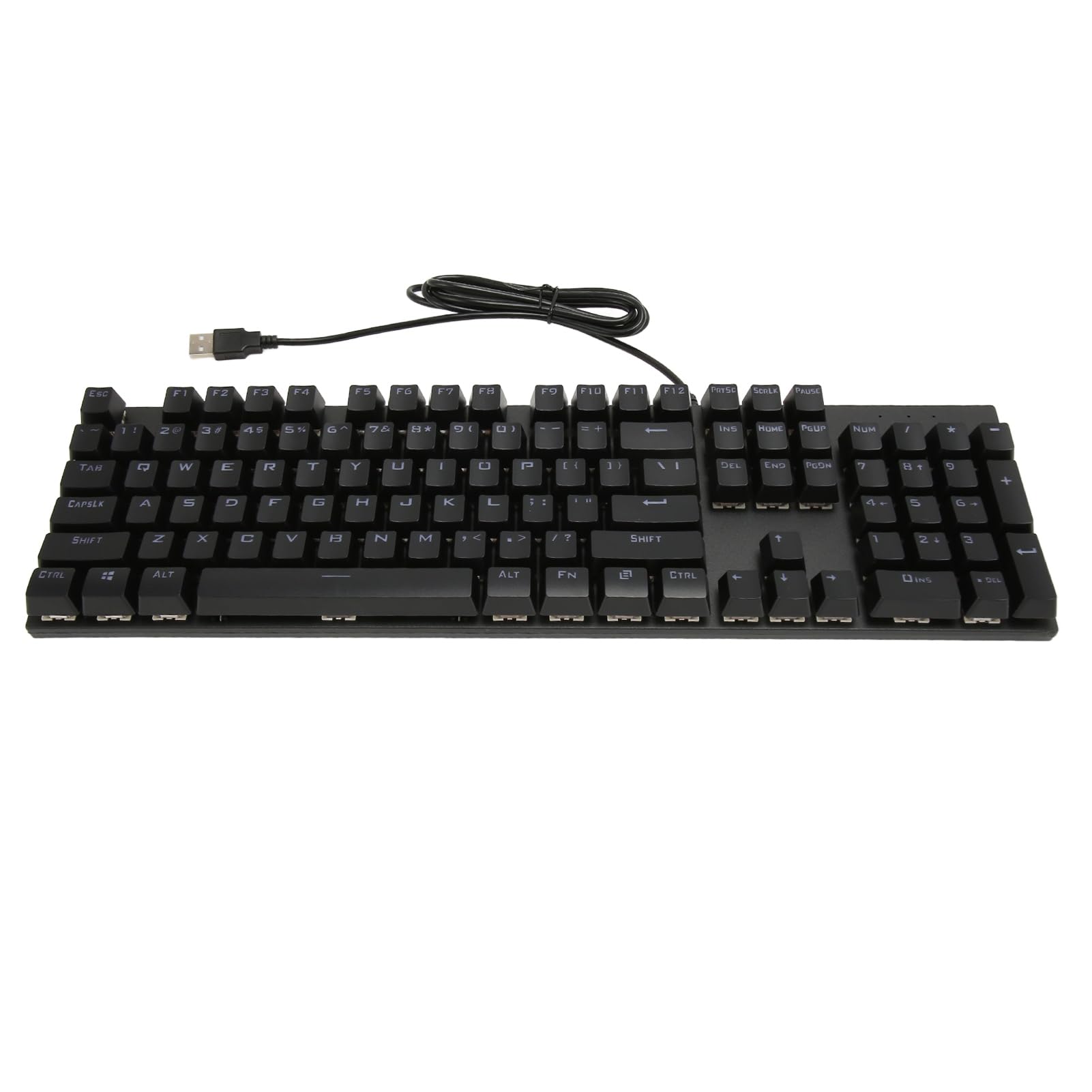 104 Klawisze Pełnowymiarowa Przewodowa Klawiatura Mechaniczna USB Klawiatura Komputerowa do Gier z klawiaturą numeryczną 18 Podświetlenia RGB, Czerwony do Laptopa