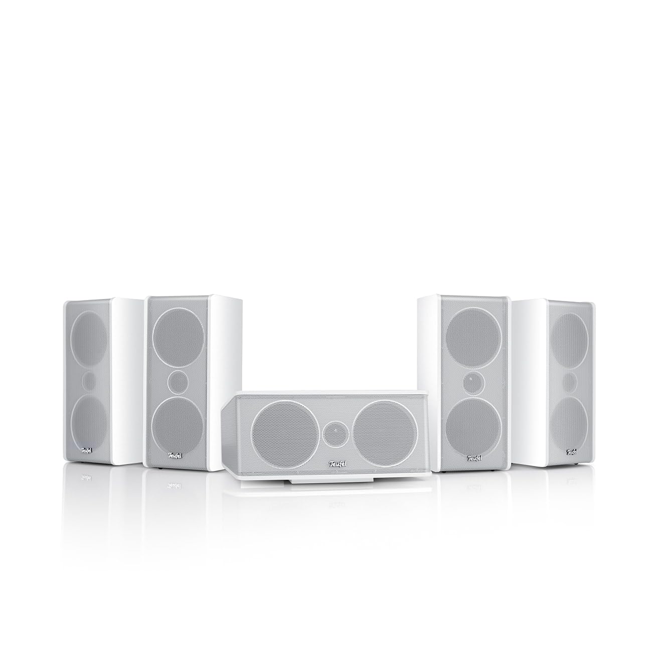 Teufel CONSONO 35 Système Home Cinéma Surround 5.1 avec Bluetooth, Dolby Audio, HDMI Arc CEC (Blanc)