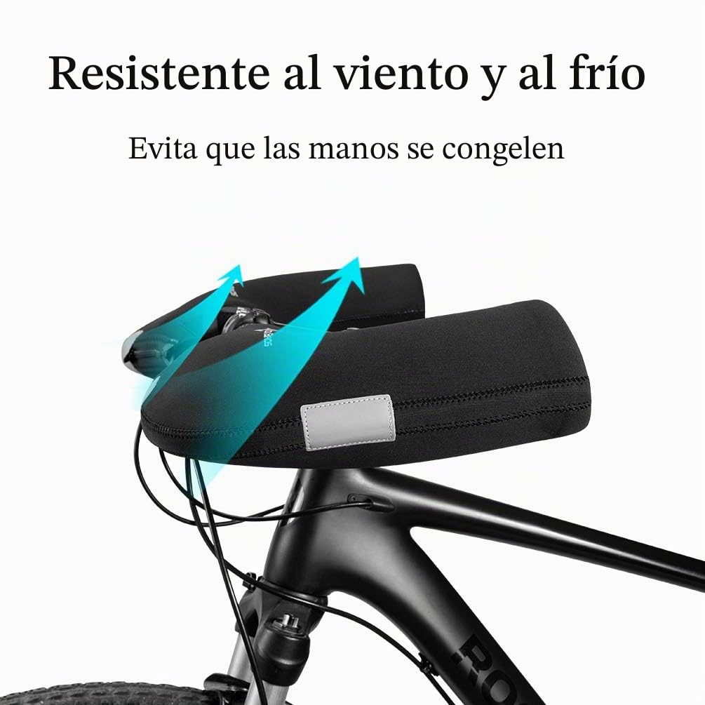 ROCKBROS Manoplas Manillar Ciclismo Térmicos Guantes de Manillar Antiviento Resistente al Agua para MTB Bicicleta Carretera para Invierno