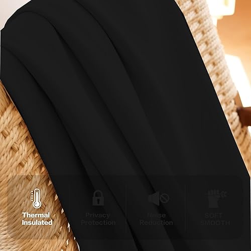 Miniatura 3 de Cortinas opacas plisadas de triple pellizco, con aislamiento térmico, para oscurecer la habitación, cortinas para dormitorio o sala de estar junto