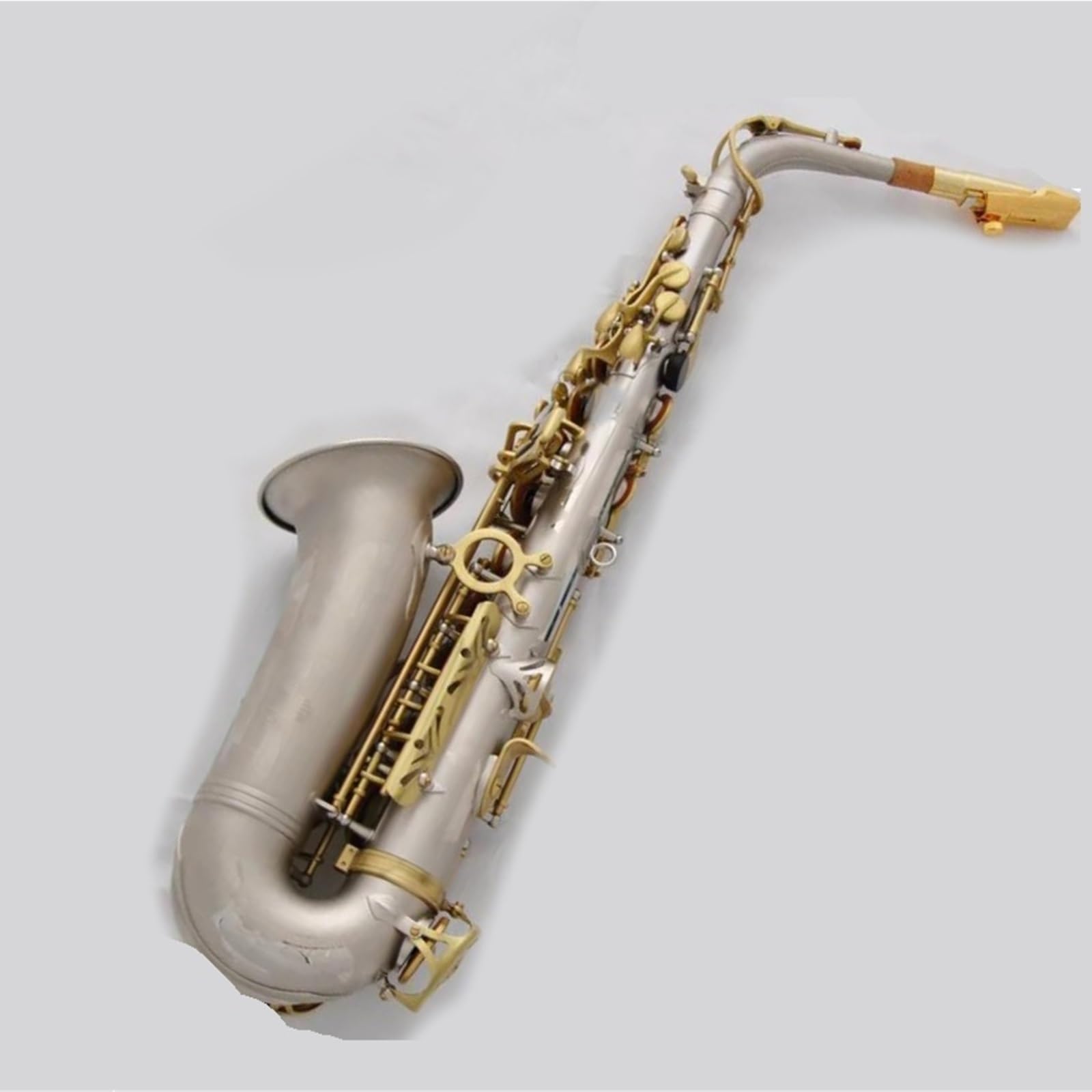 Ancia Per Sassofono Contralto Svasata In Nichel Satinato Dorato Fa Acuto In Mi Bemolle In Metallo Kit Sassofono
