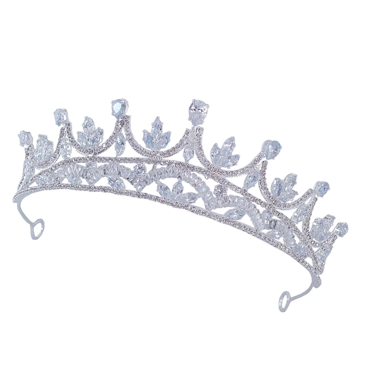Diadema de Zirconia Plata para Novia, Boda y Días Obsequios
