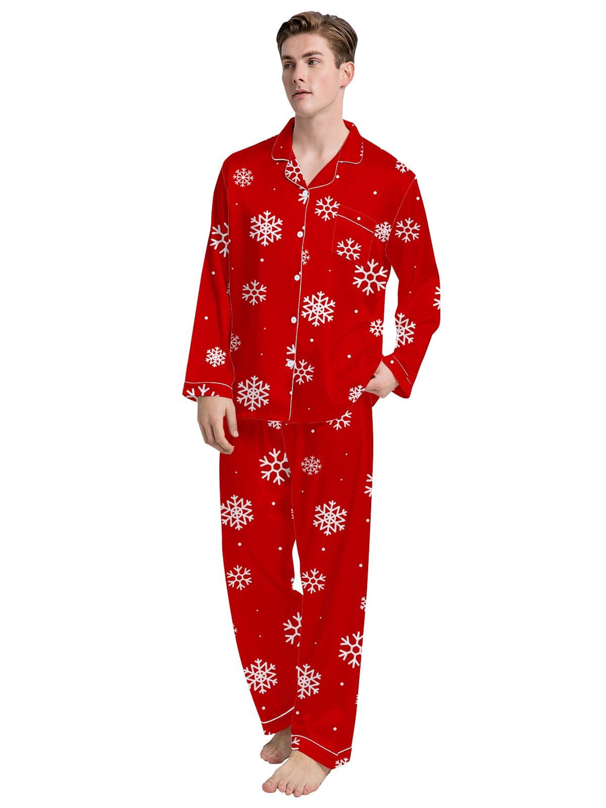 Snapklik.com : Schbbbta Christmas Family Pajamas Matching Sets Silk ...