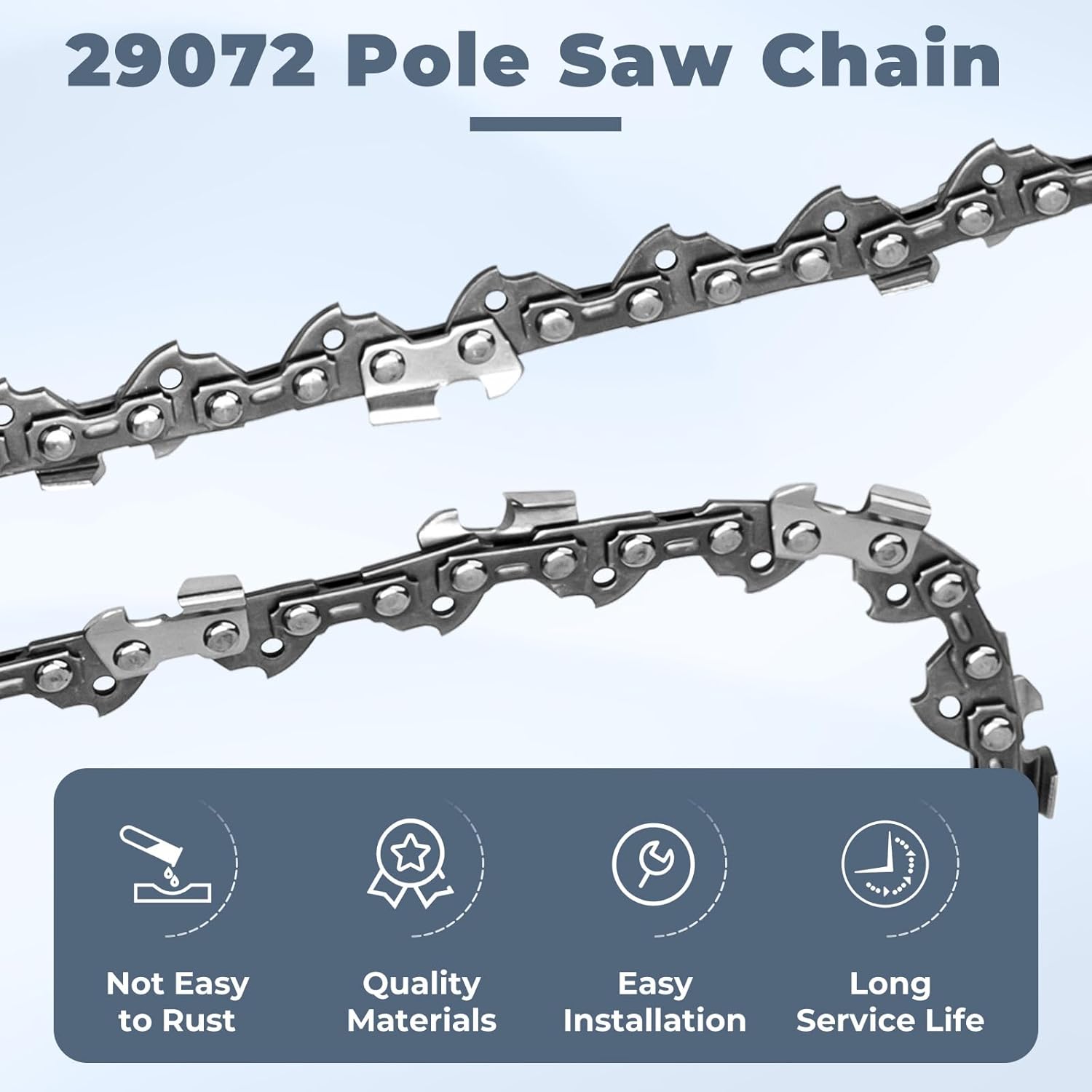 8" Pole Saw Chain Replacement for Greenworks Models PS40B00,PSF301,PSPH40B210,PSPH40B00, PS40B210 & PS40L210,29072 Chainsaw Chain,33 Drive Links 0.050" Gauge 3/8" LP Pitch (3 Pack)