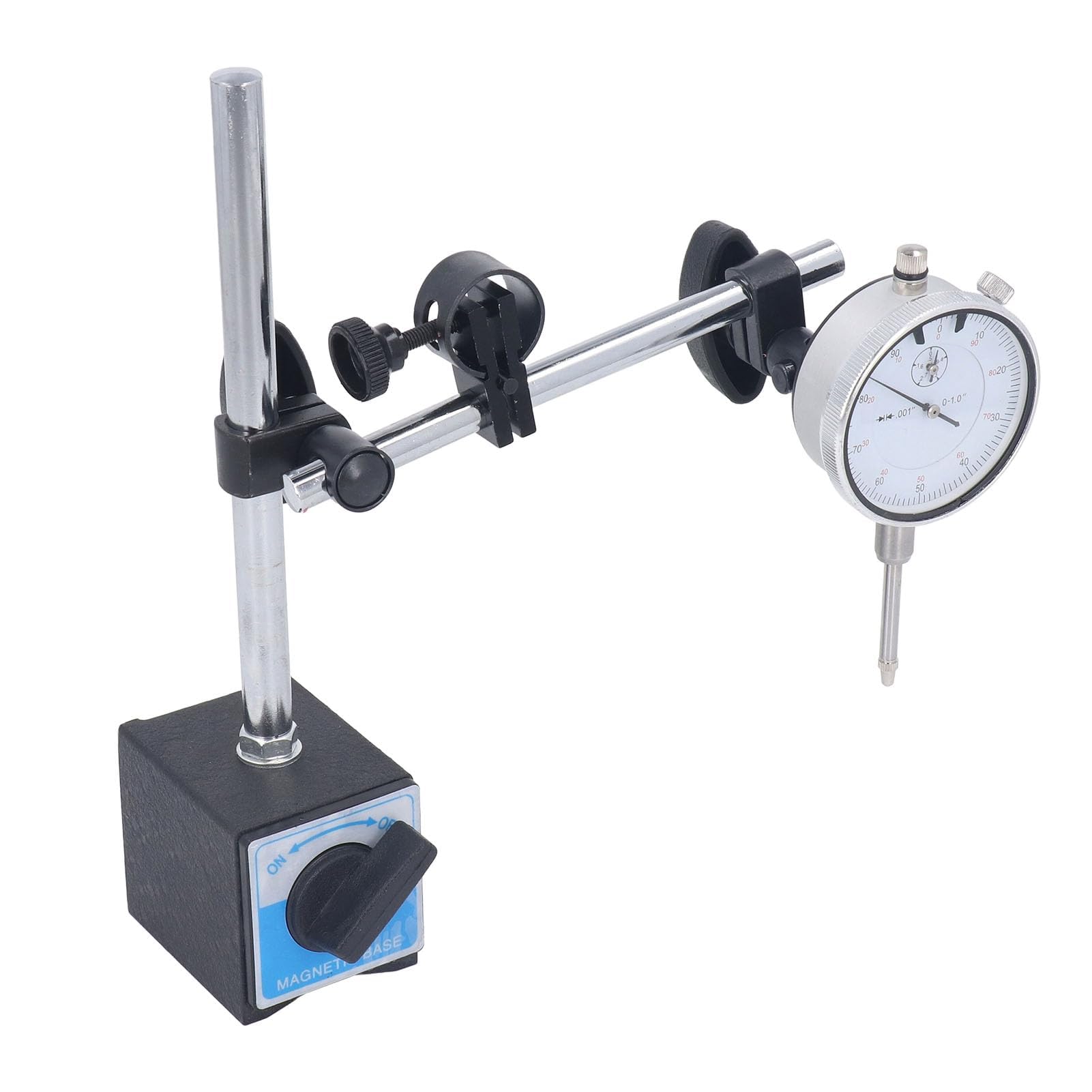 Indicador de marcación con soporte de base magnética, brazo largo y ajustable fino 0‑ 1 pulgada PRUEBA PROBLEMA DE INDICADOR Inspección de precisión Conjunto de inspección con 2