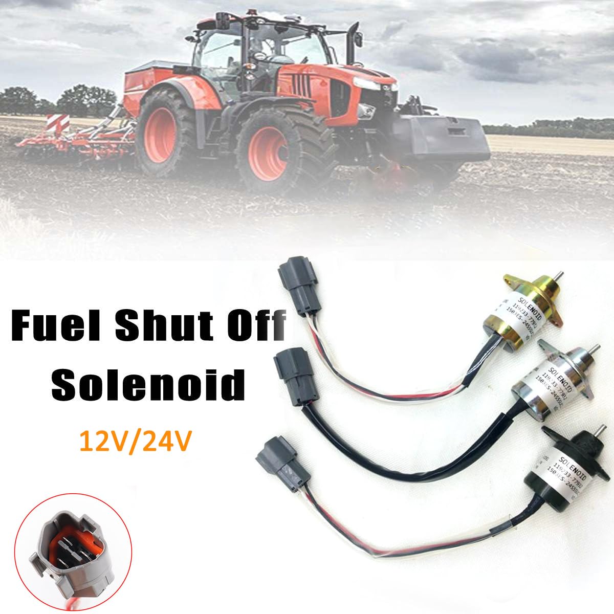 Solenoide Di Spegnimento Carburante Per Escavatori Doosan Daewoo - Ricambio Compatibile Con Modelli Solar 030 E 035 - Foto 3