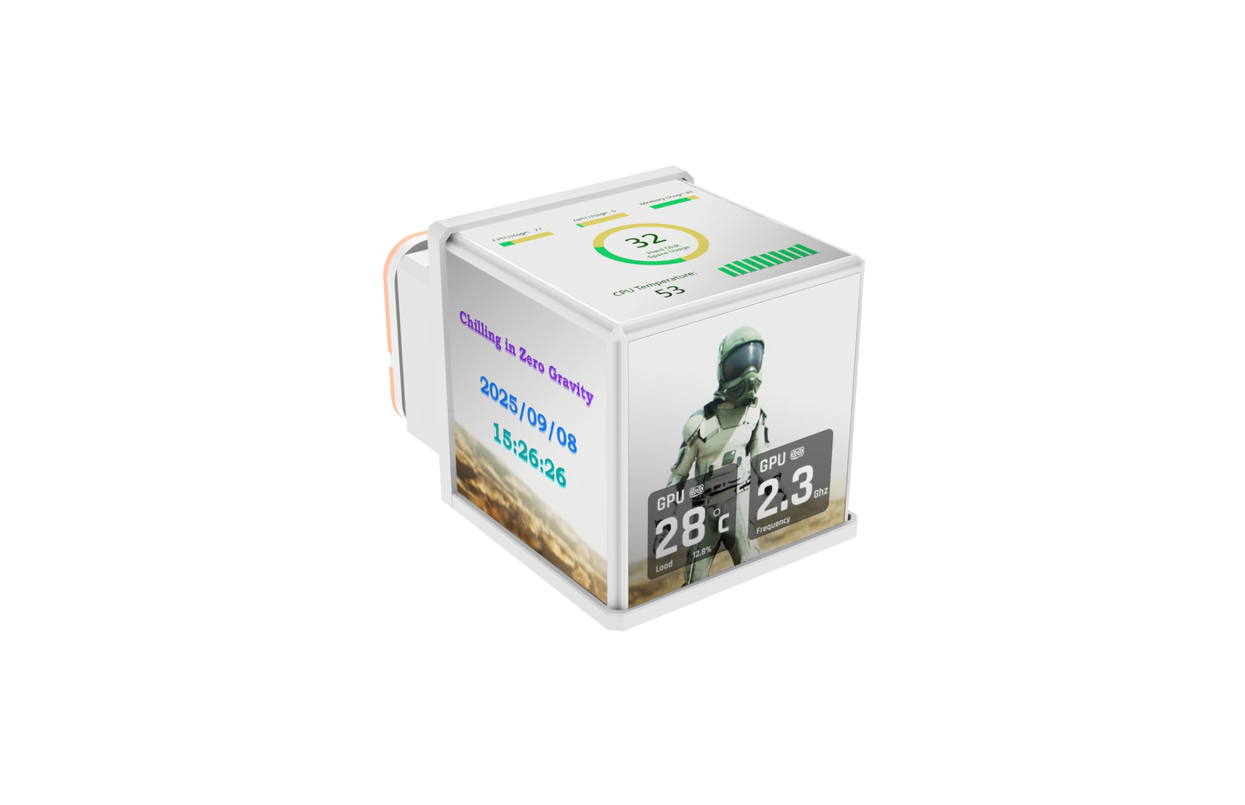 MINECUBE 360 Ultra ARGB | Refrigeración Líquida CPU AIO 360mm | Cubo con 4 Pantallas LCD 3.95” | Ventilador VRM Integrado | SWAFAN EX12 ARGB MagForce 2.0 | Blanco Nieve
