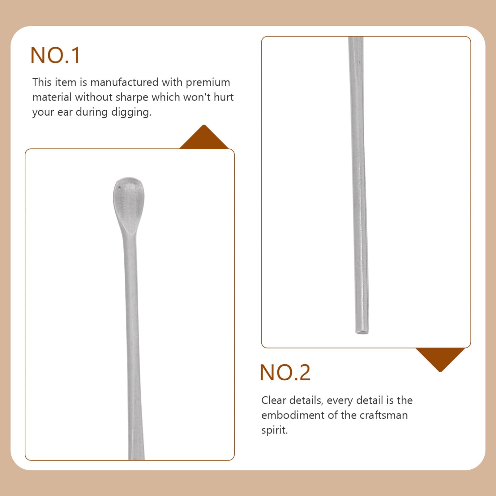 JECOMPRIS Stainless Steel Removal Tool 6Pcs Earpicks Lightweight Portable for Home Travel Care, Silver, Medium - Image 3