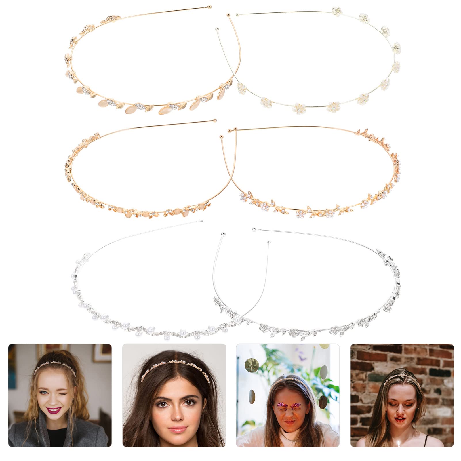 FRCOLOR Sets Einzigartiges Stirnband Perlen Haarschmuck Stilvoller Haarreif Für Freunde Und