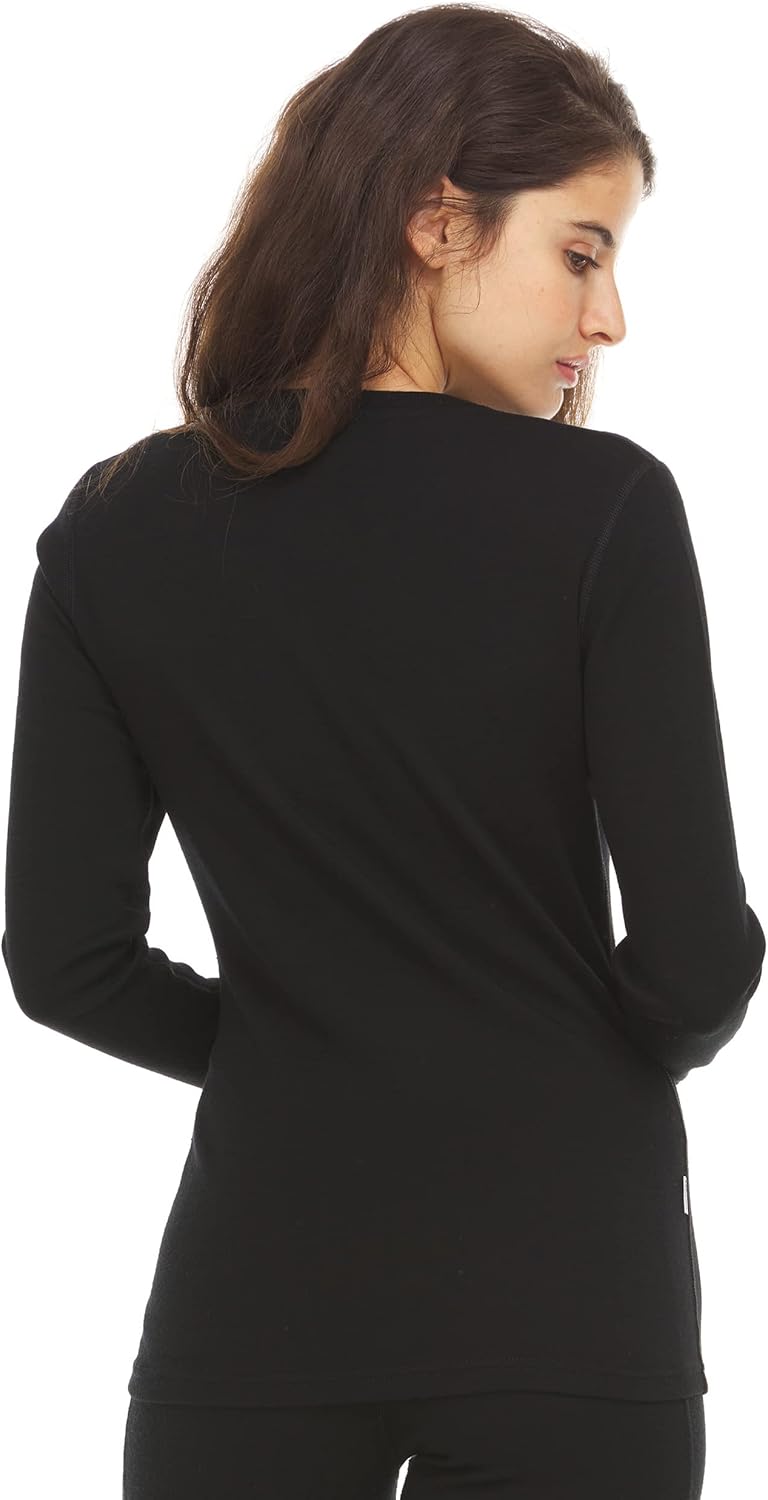Women's Long Sleeve V-Neck - 100% Merino Wool Base Layer - Casual Shirt - Under Layer - Midlayer - Image 3