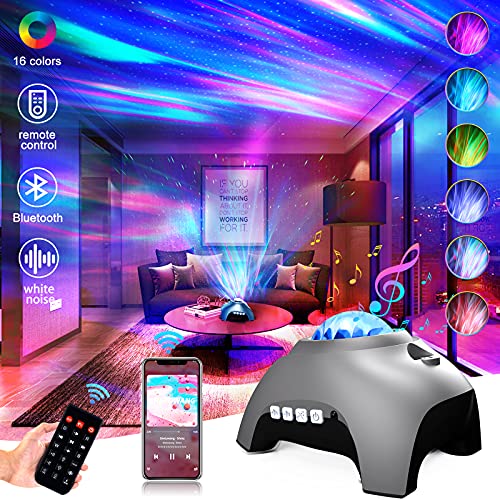 Star Projector Galaxy Light Projector for Bedroom Bluetooth Music Speaker Aurora Light Projector Ocean Wave Projector Star Projector Night Light with Remote Control for Kids Adults Party Birthday Gift