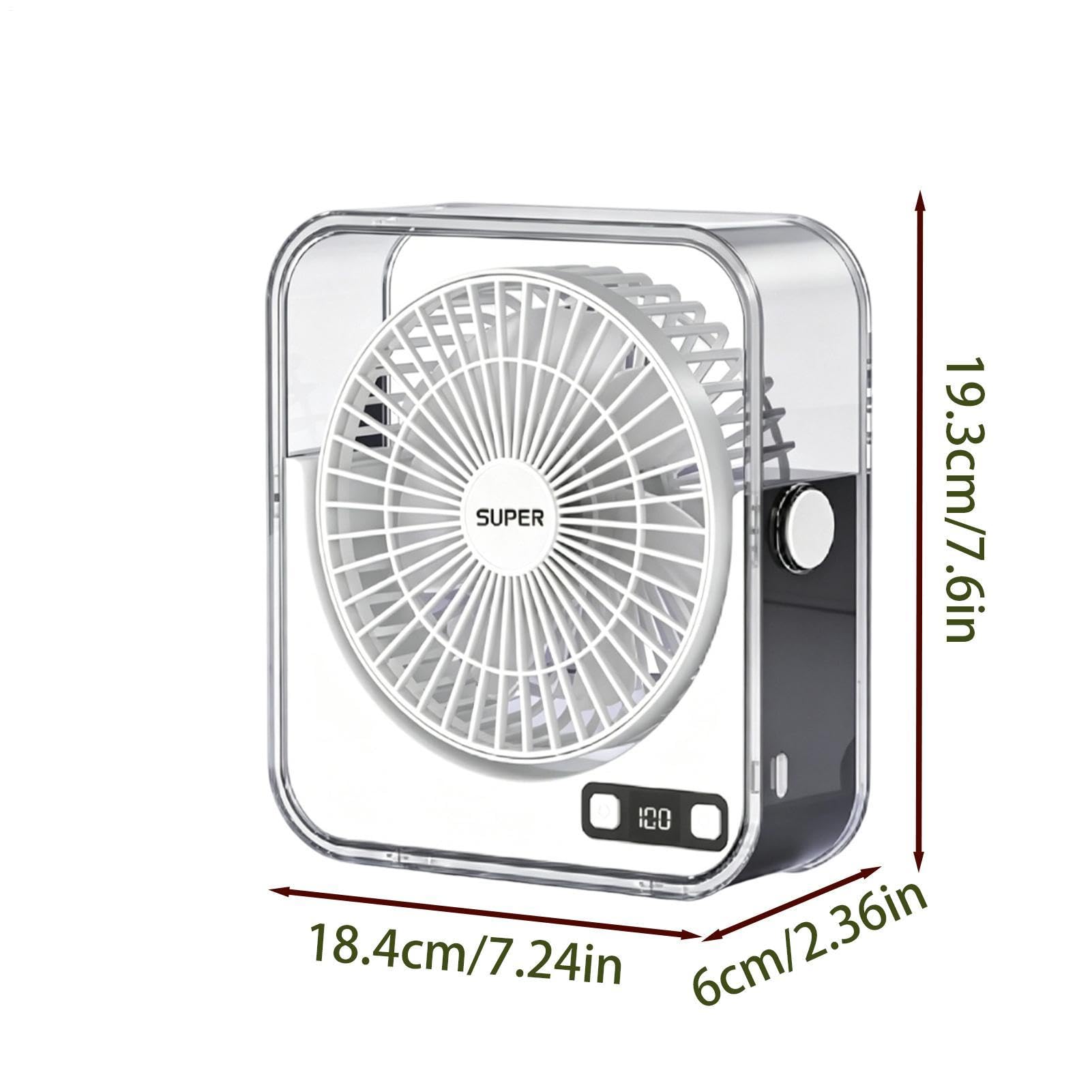 Ventilatore Da Scrivania Per Ufficio Basso Rumore Ricaricabile Velocità | Ventilatore Silenzioso da Scrivania per Casa Camera da Tavolo Bancone Viaggio Campeggio Bagno Esterno Palestra