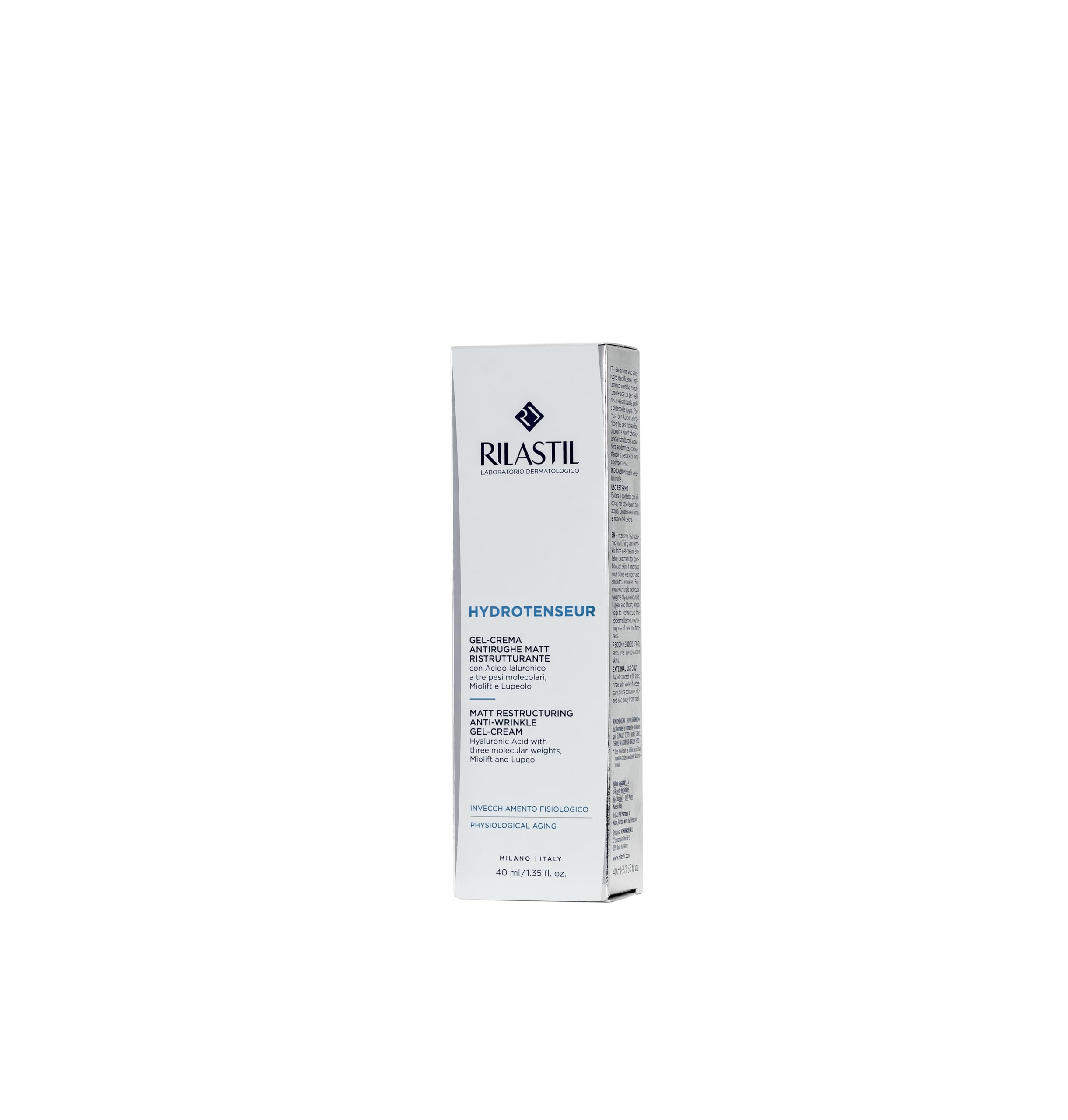 Rilastil - Hydrotenseur Gel - Crema Reestructurante, Antiarrugas y Antimanchas con Ácido Hialurónico, Hidrata, Rellena y Repara, Para Todo Tipo de Pieles - 40 ml