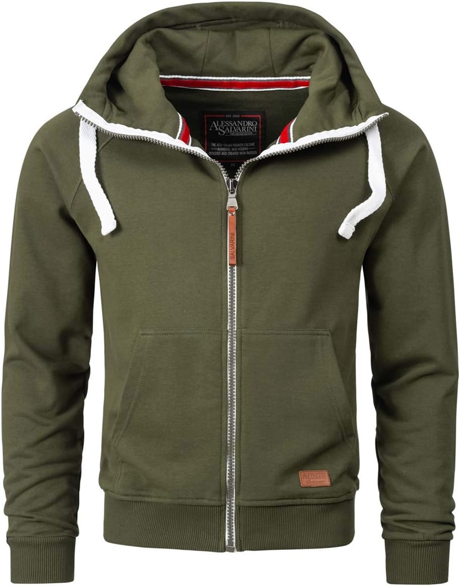 Alessandro Salvarini AS192 Felpa Con Cappuccio Uomo In Misto Cotone Nero Taglia L - 4