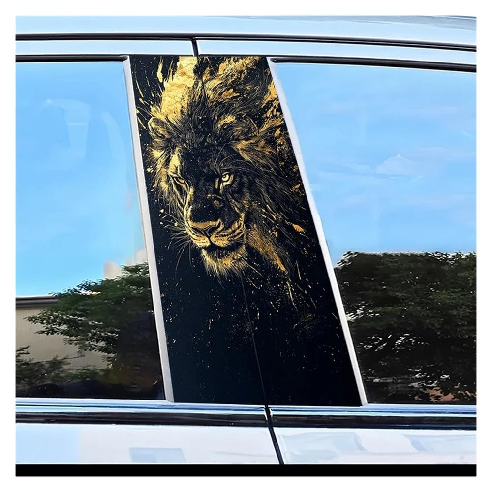 Body Parts 2pcs Car Center Pillar Stickers Lion Scratch Protection