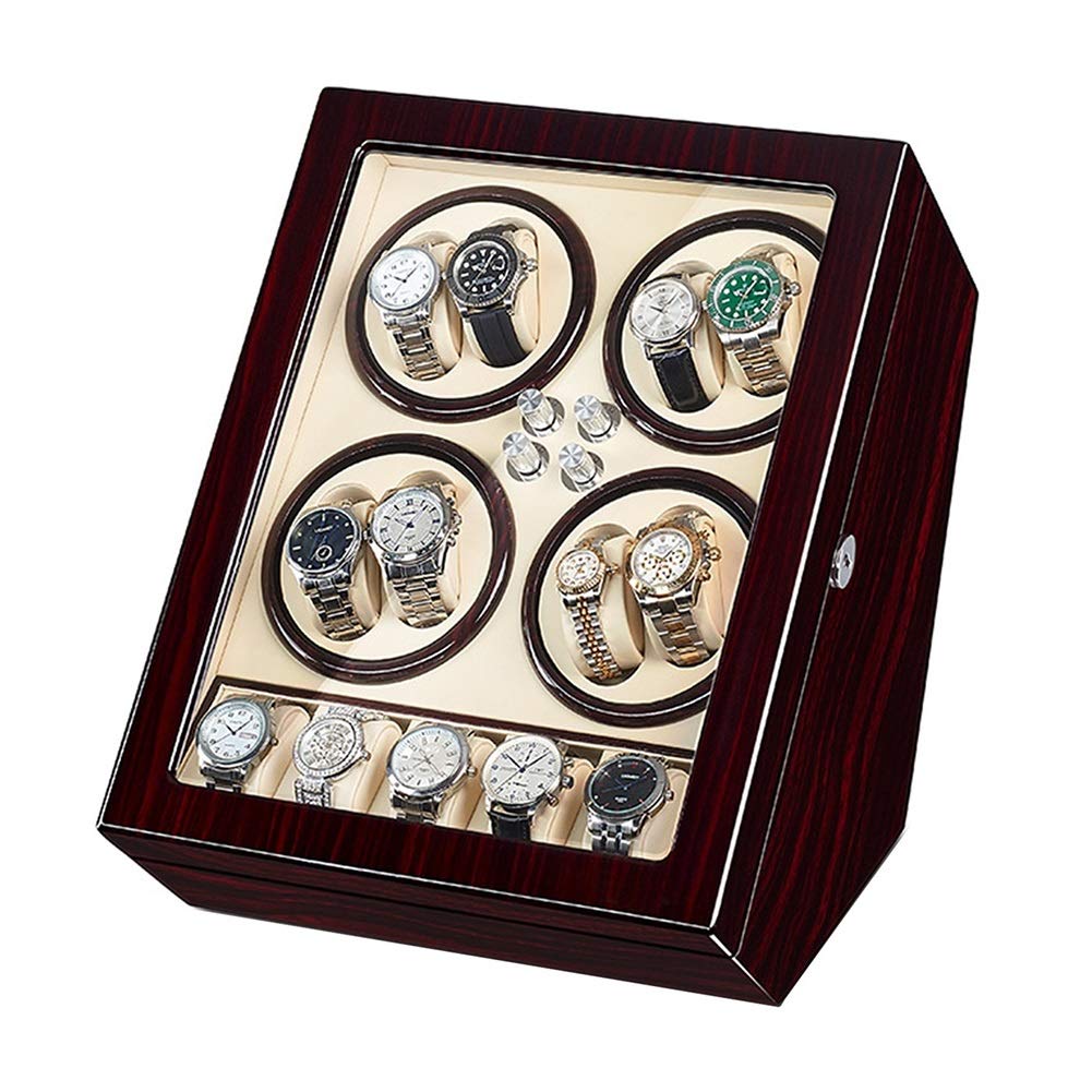 CGCSYZ Automatic Watch Winder 8+5 Watch Winder Box Storage Piano Paint Exterior Silent Motor Large Capacity 4 Rotation Mode (B)